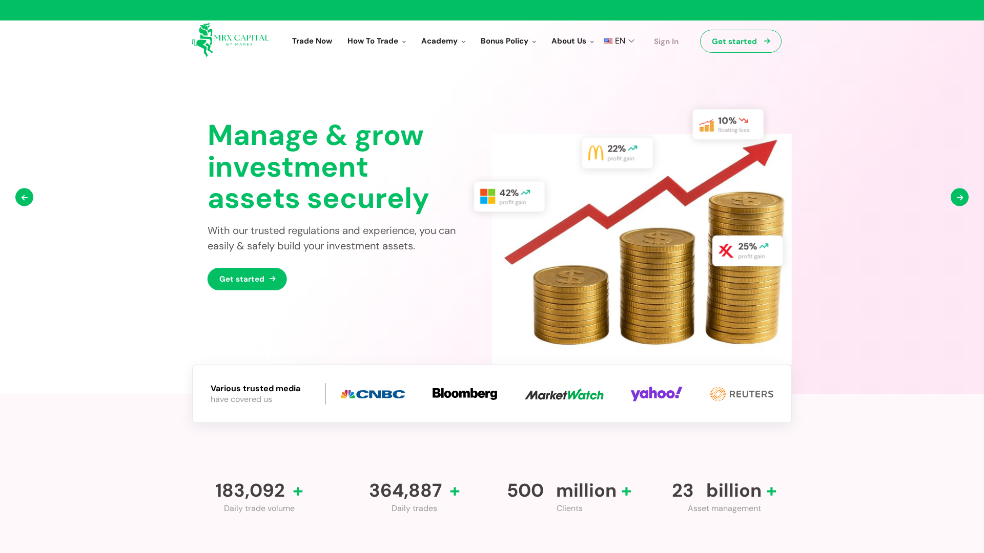 Screenshot of mrxcapitaltrade.com