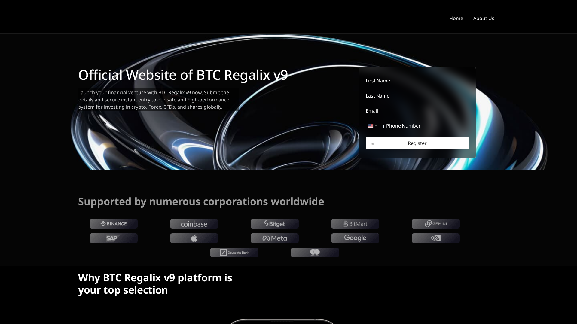 Screenshot of btcregalix-v9.com
