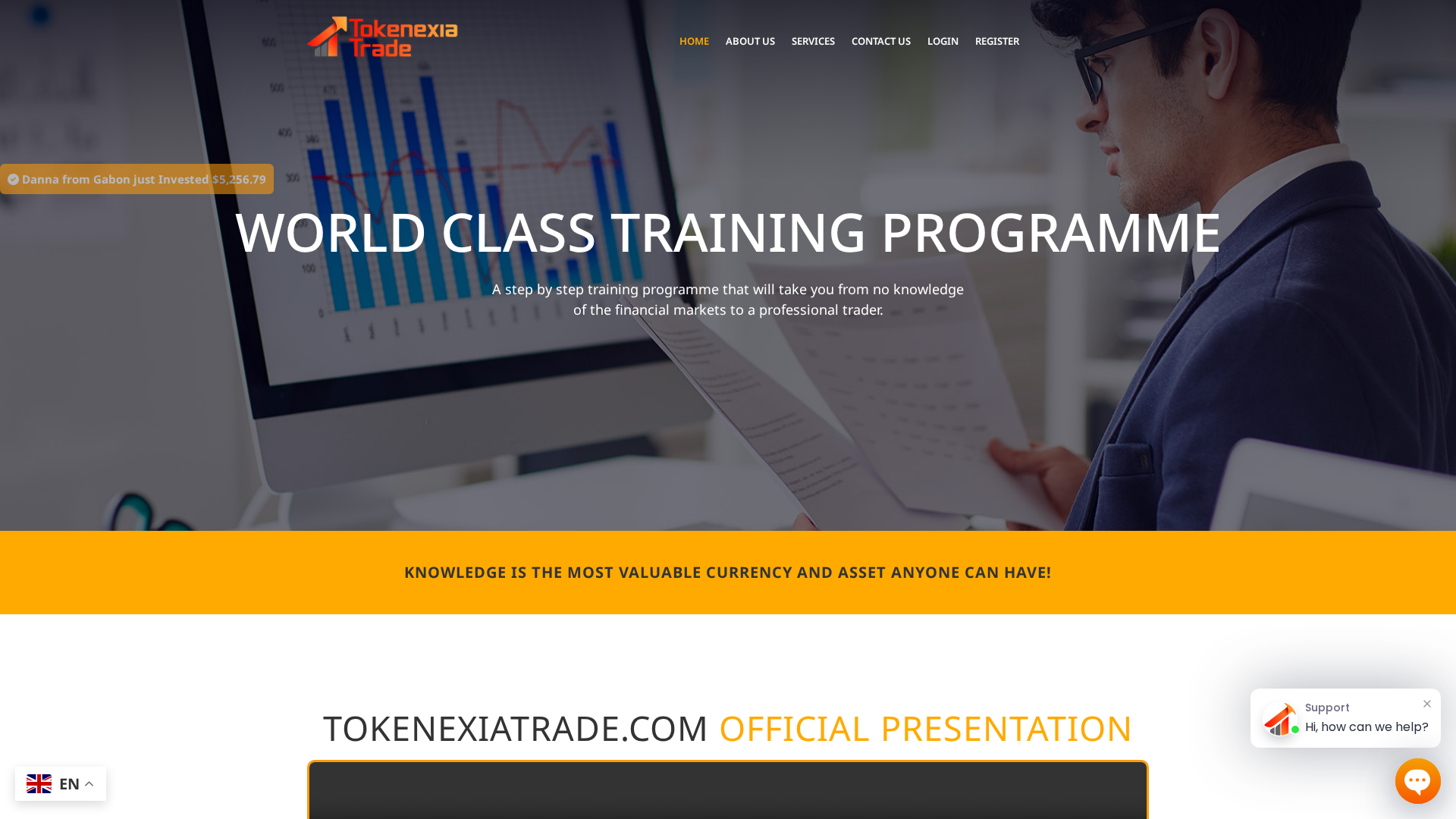 Screenshot of tokenexiatrade.com