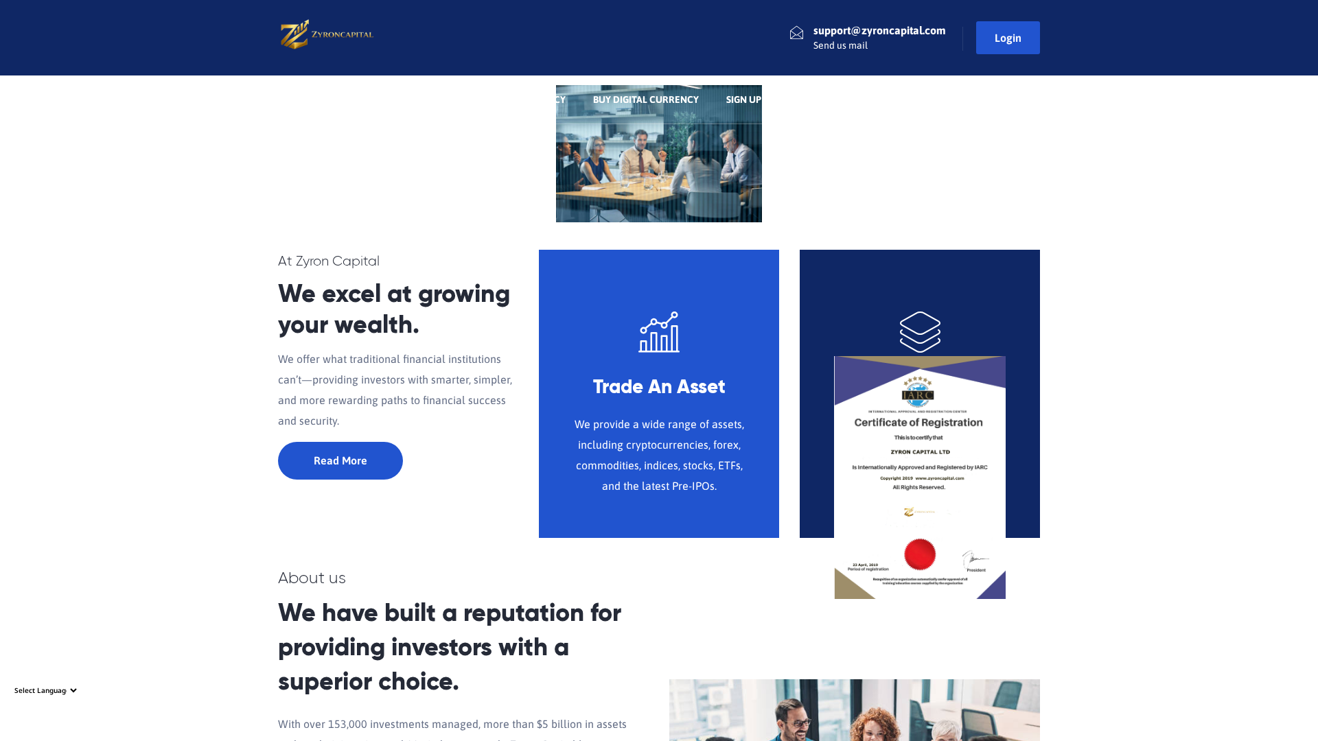 Screenshot of zyroncapital.com