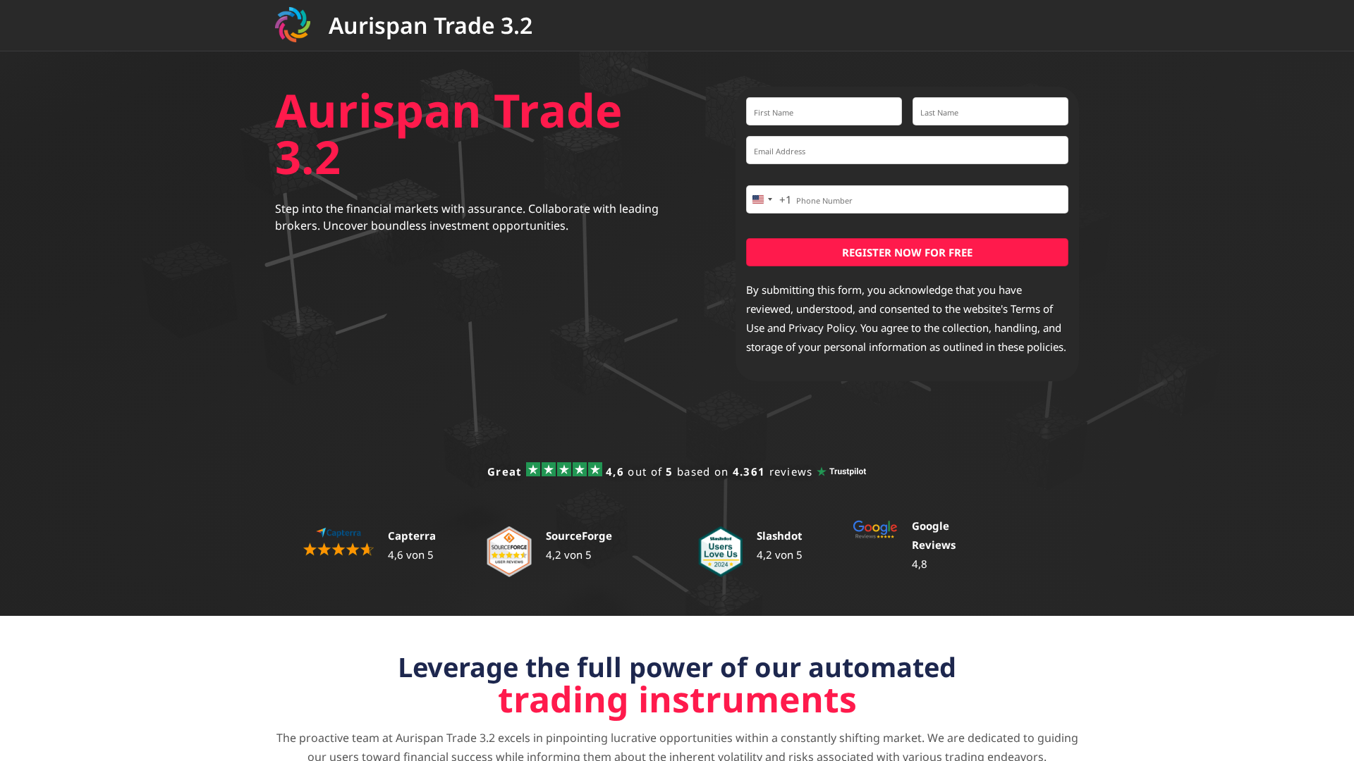 Screenshot of aurispan-trade32.com