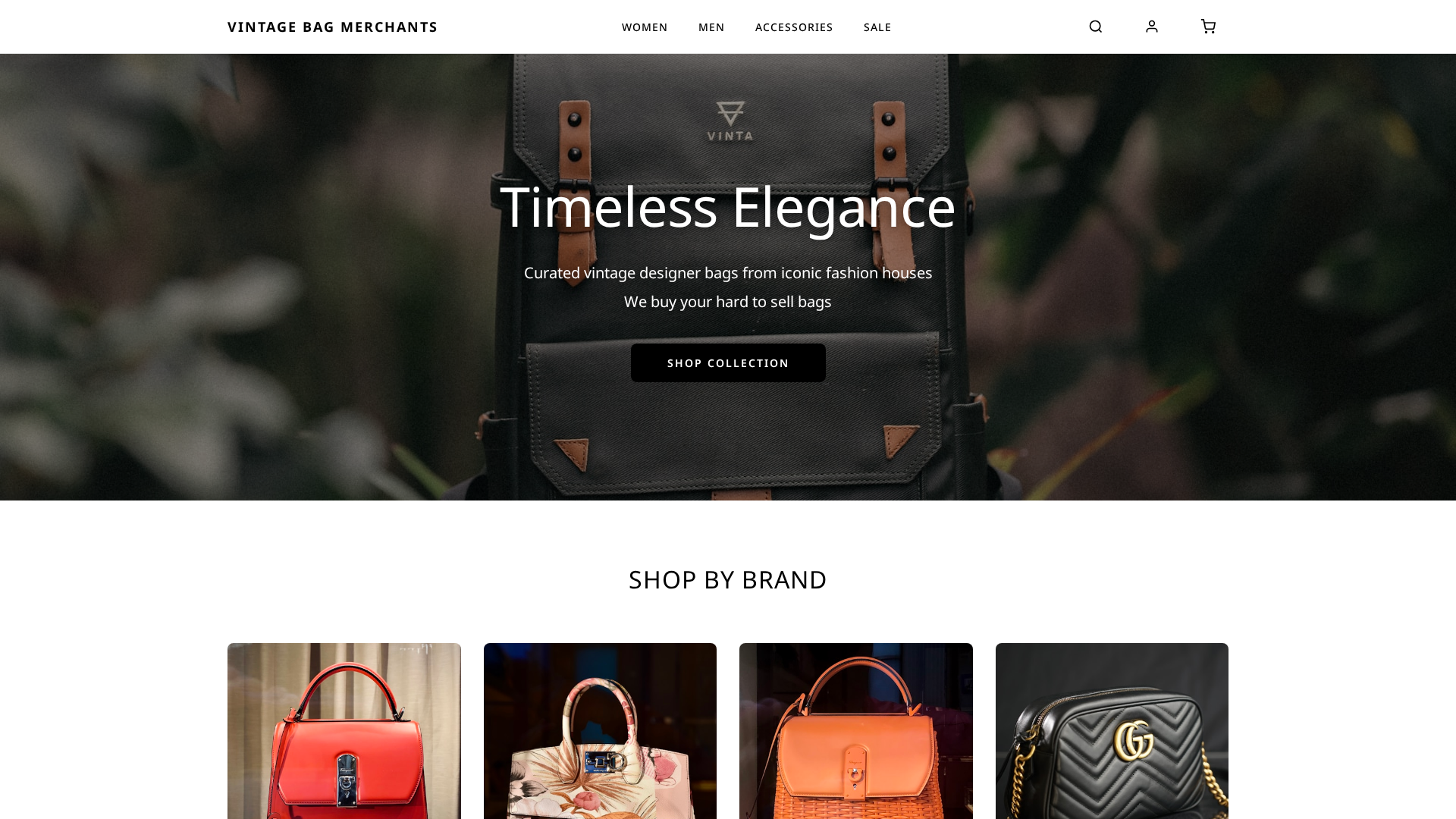 Screenshot of vintagebagmerchants.trade