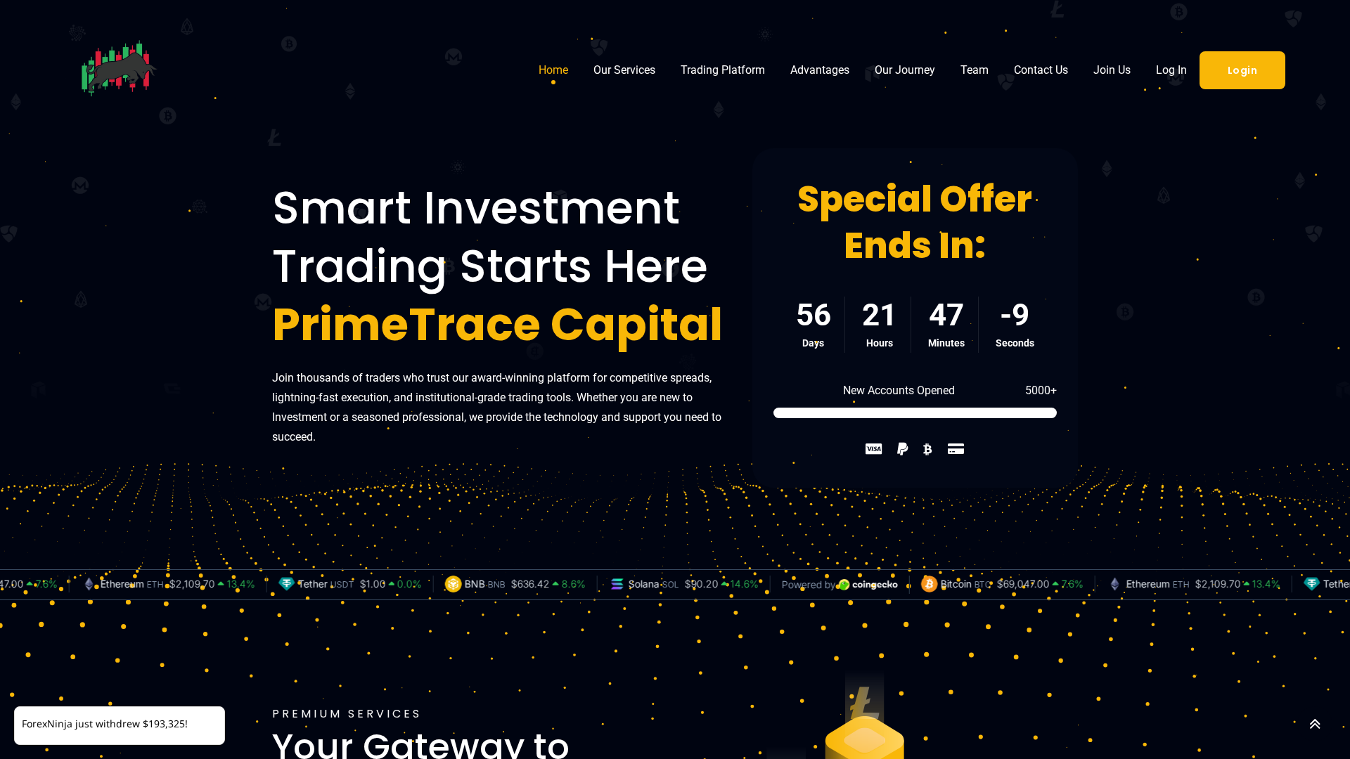 Screenshot of primetracecapital.com