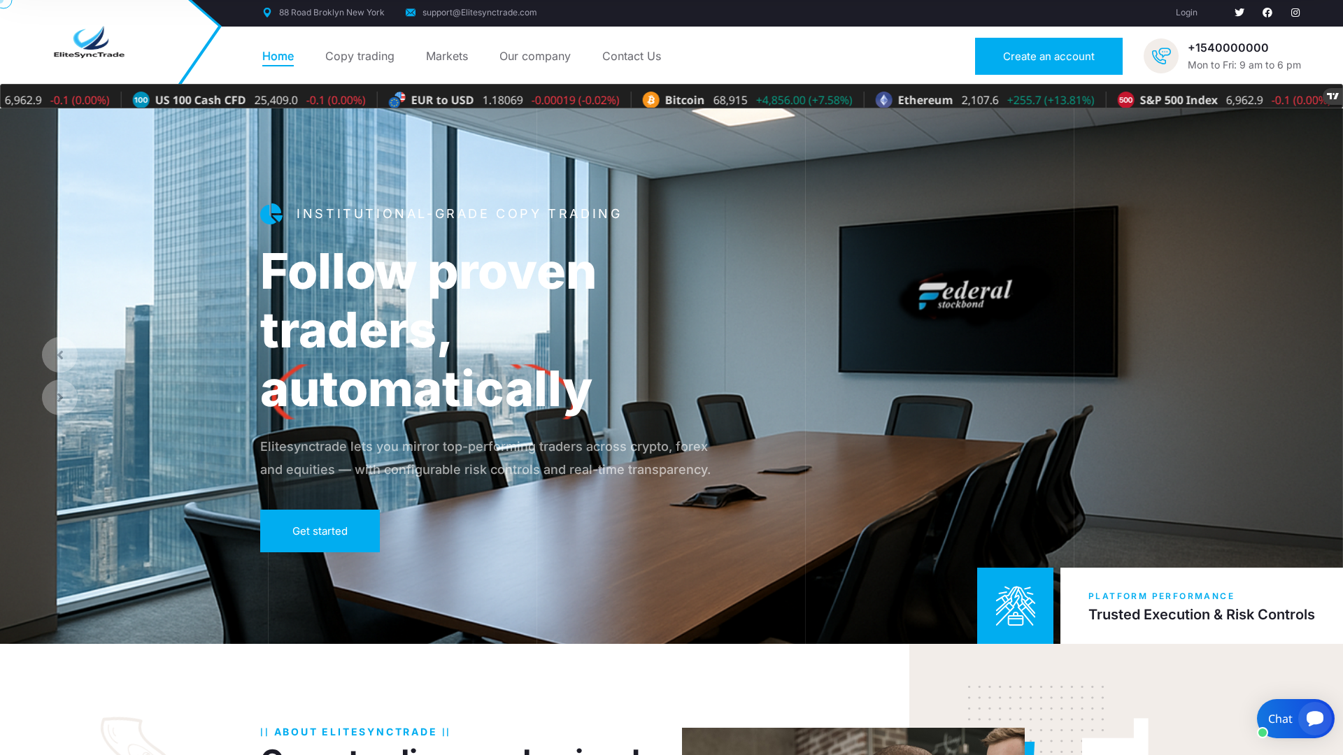 Screenshot of elitesynctrade.com