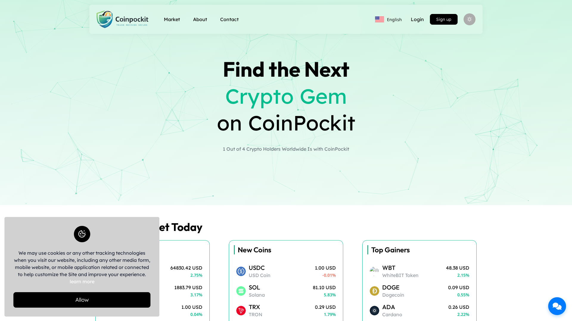 Screenshot of coinpockit.com