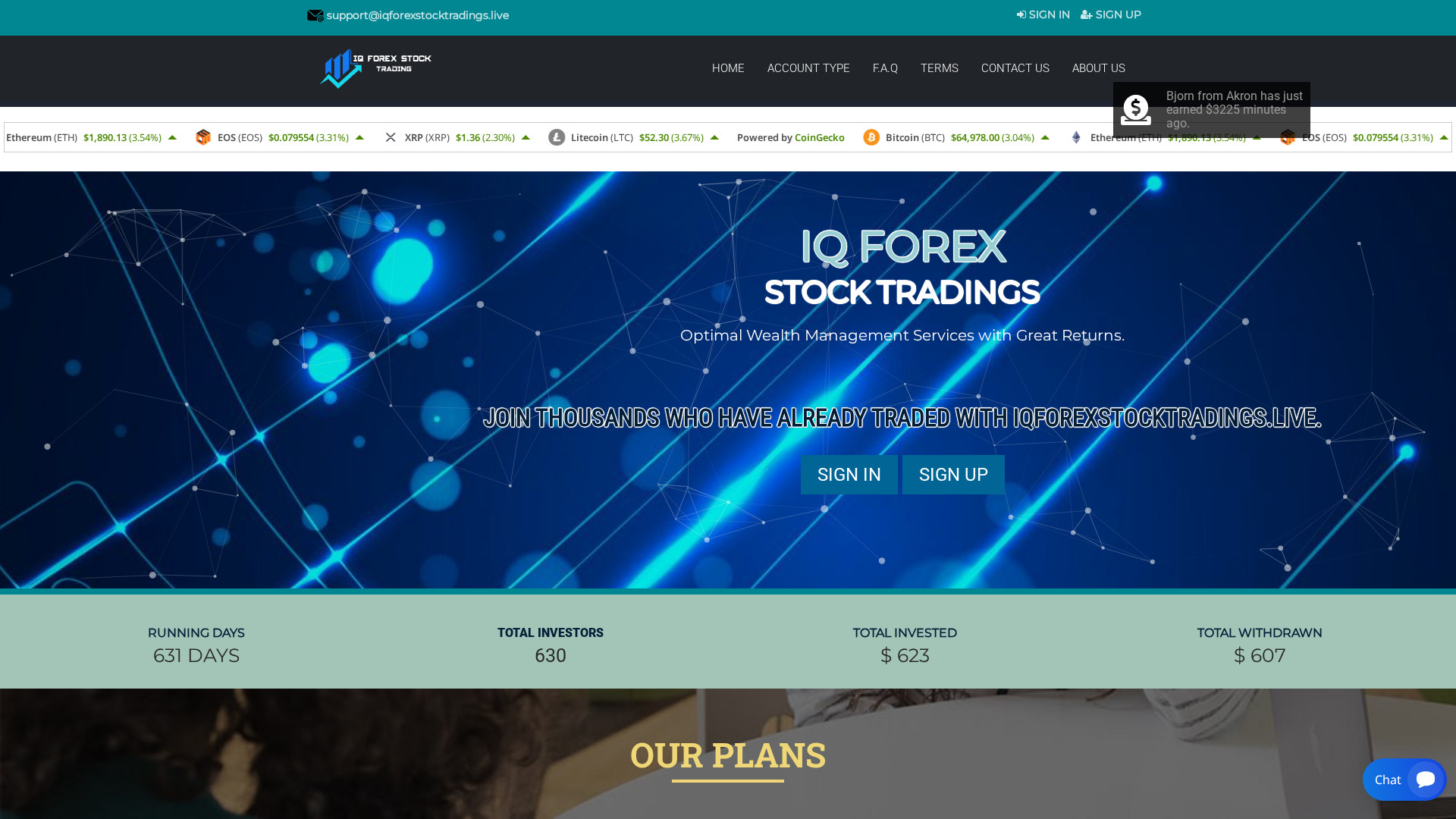 Screenshot of iqforexstocktradings.live