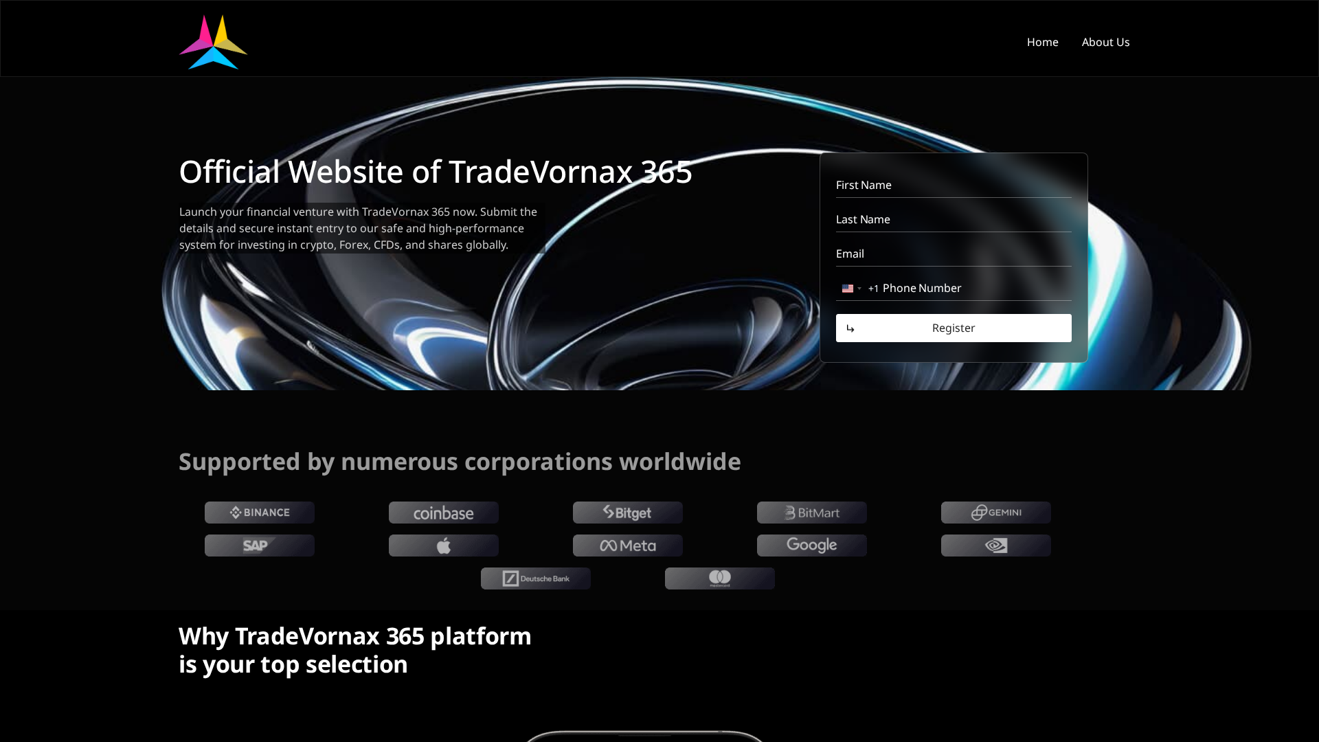 Screenshot of trade-vornax365.com