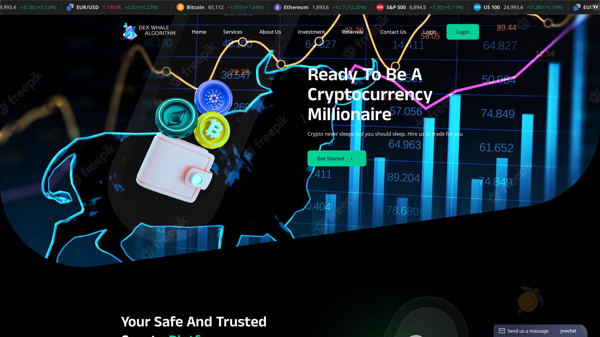 Screenshot of dexwhalealgorithm.com