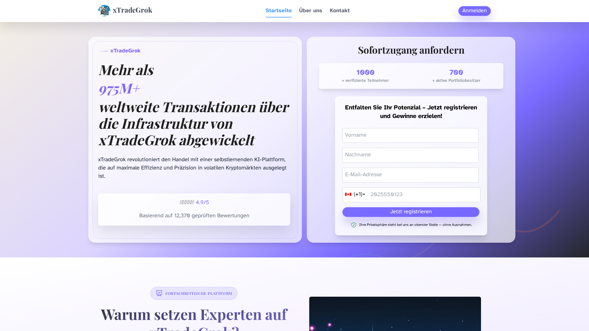 Screenshot of xtradegrok-de.com