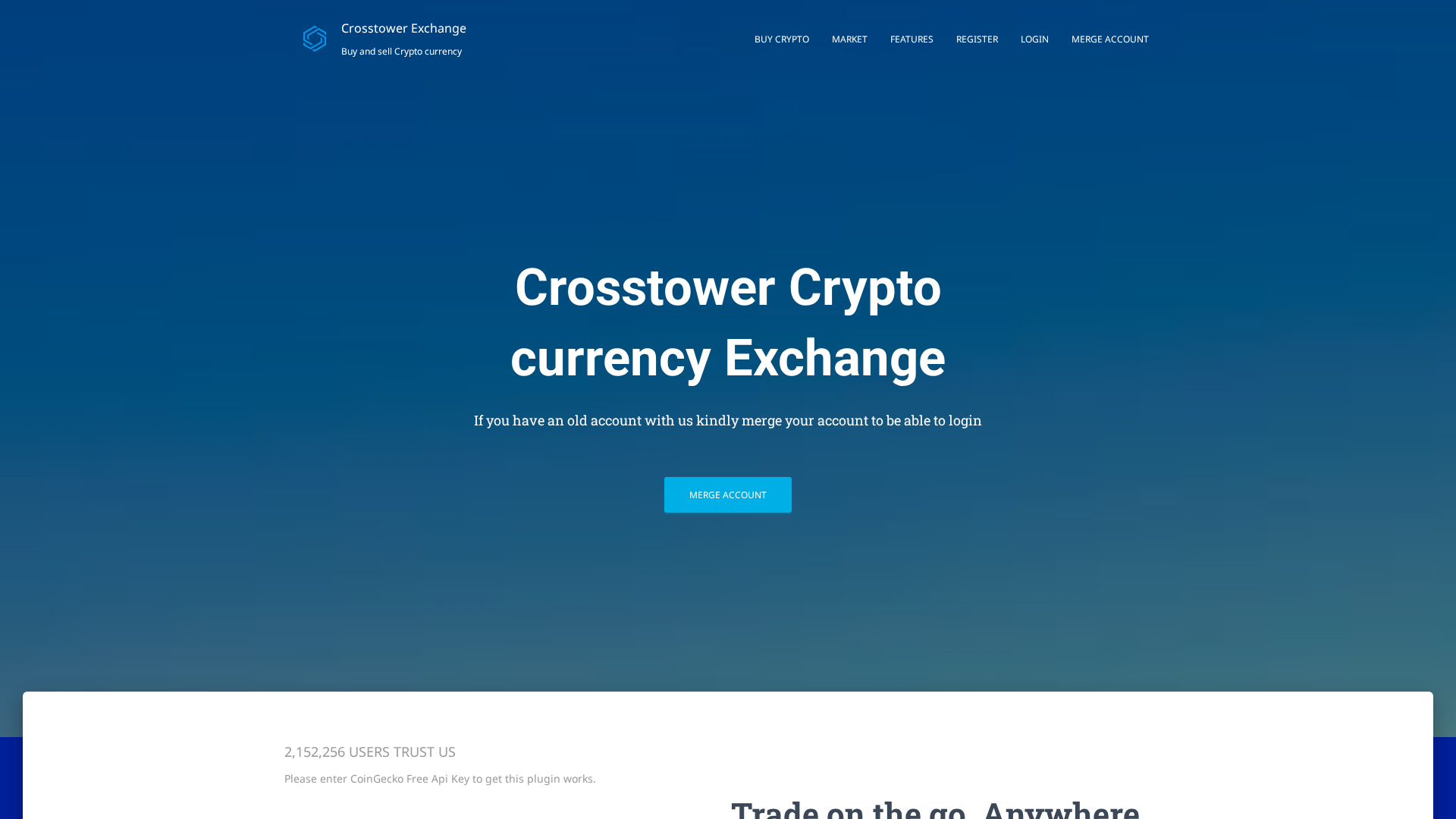 Screenshot of crosstower-exchange.com