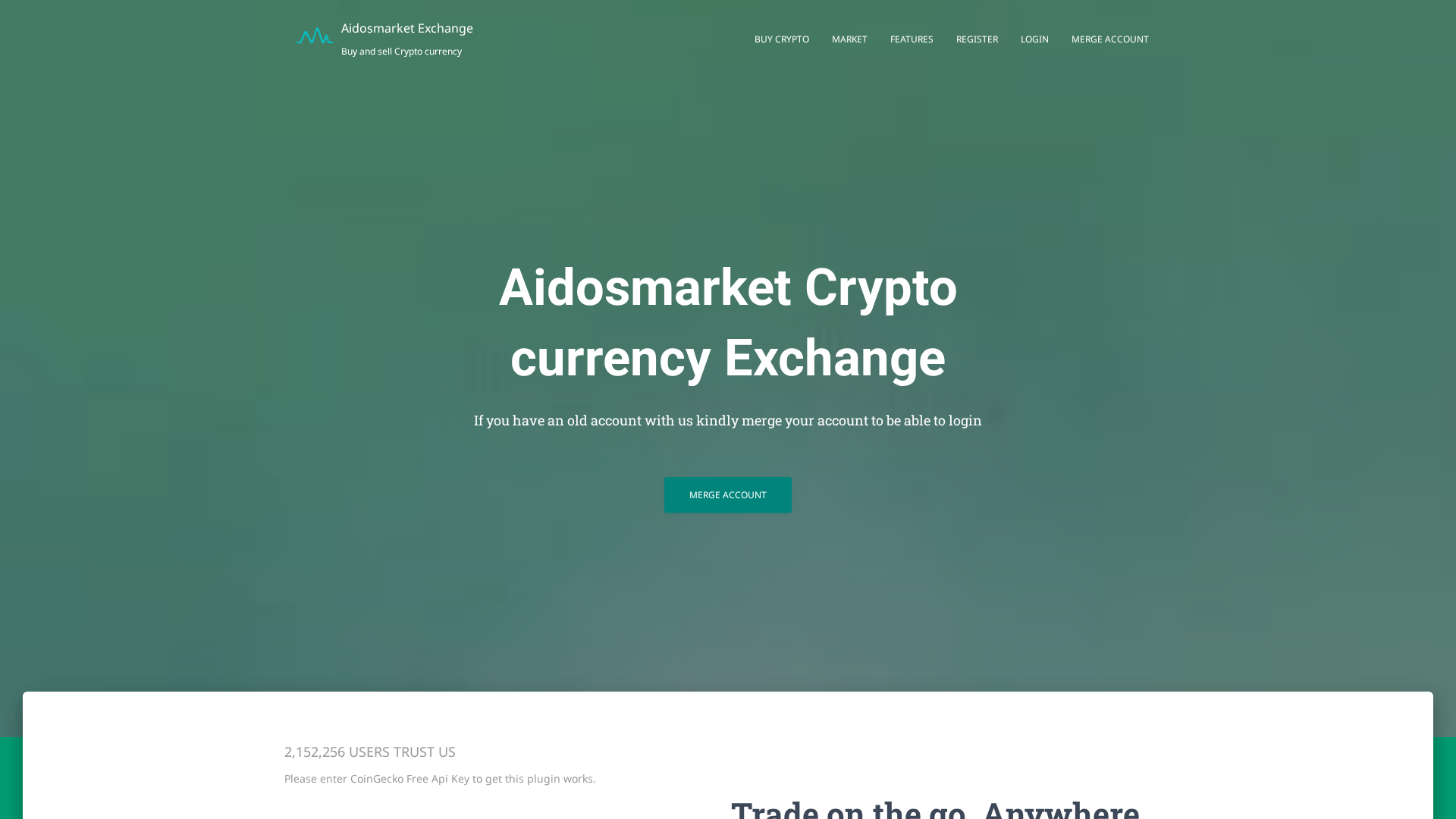 Screenshot of aidosmarket.exchange