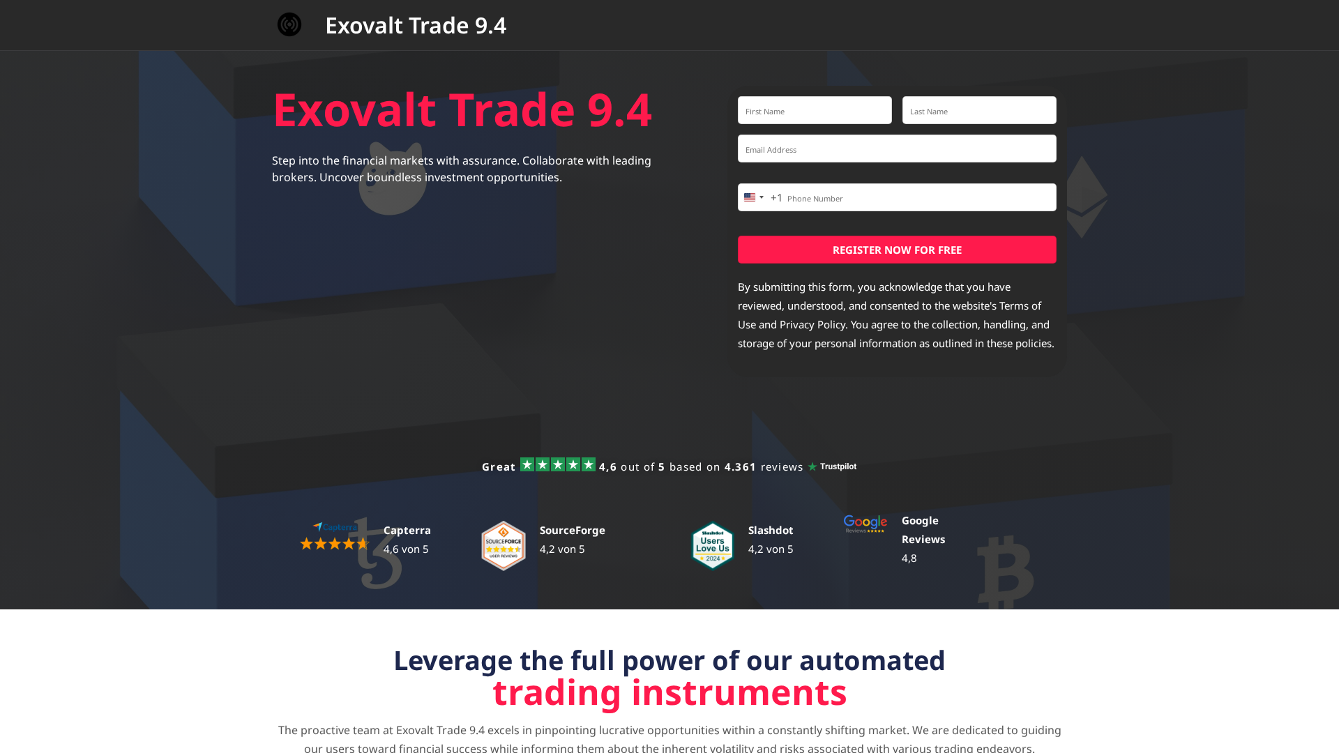 Screenshot of exovalt-trade94.com