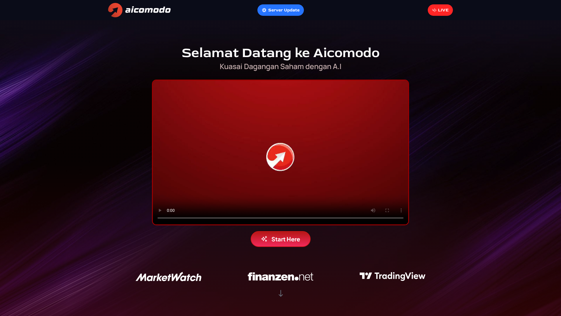 Screenshot of aicomodo.ai