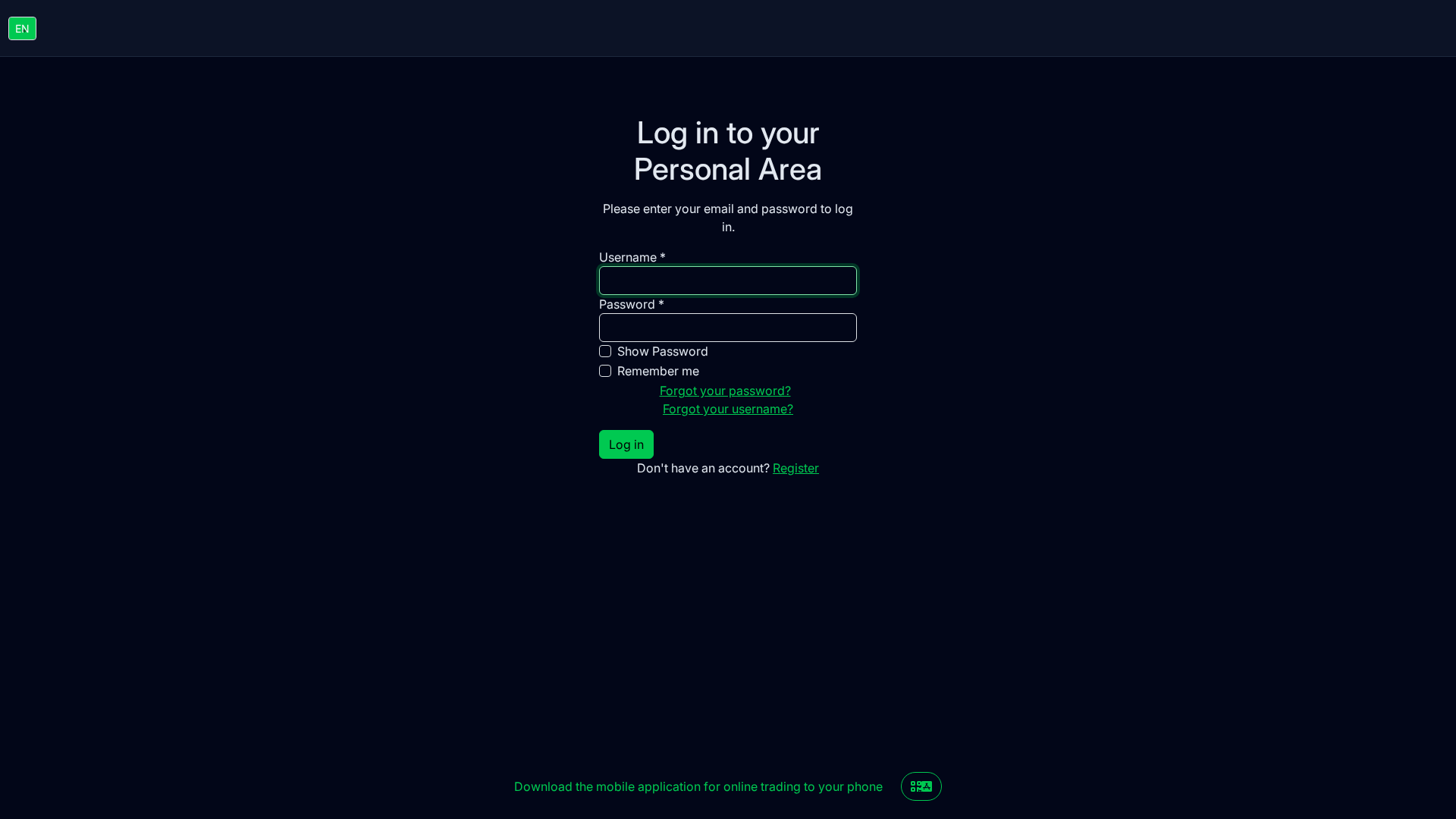 Screenshot of trade-room.net
