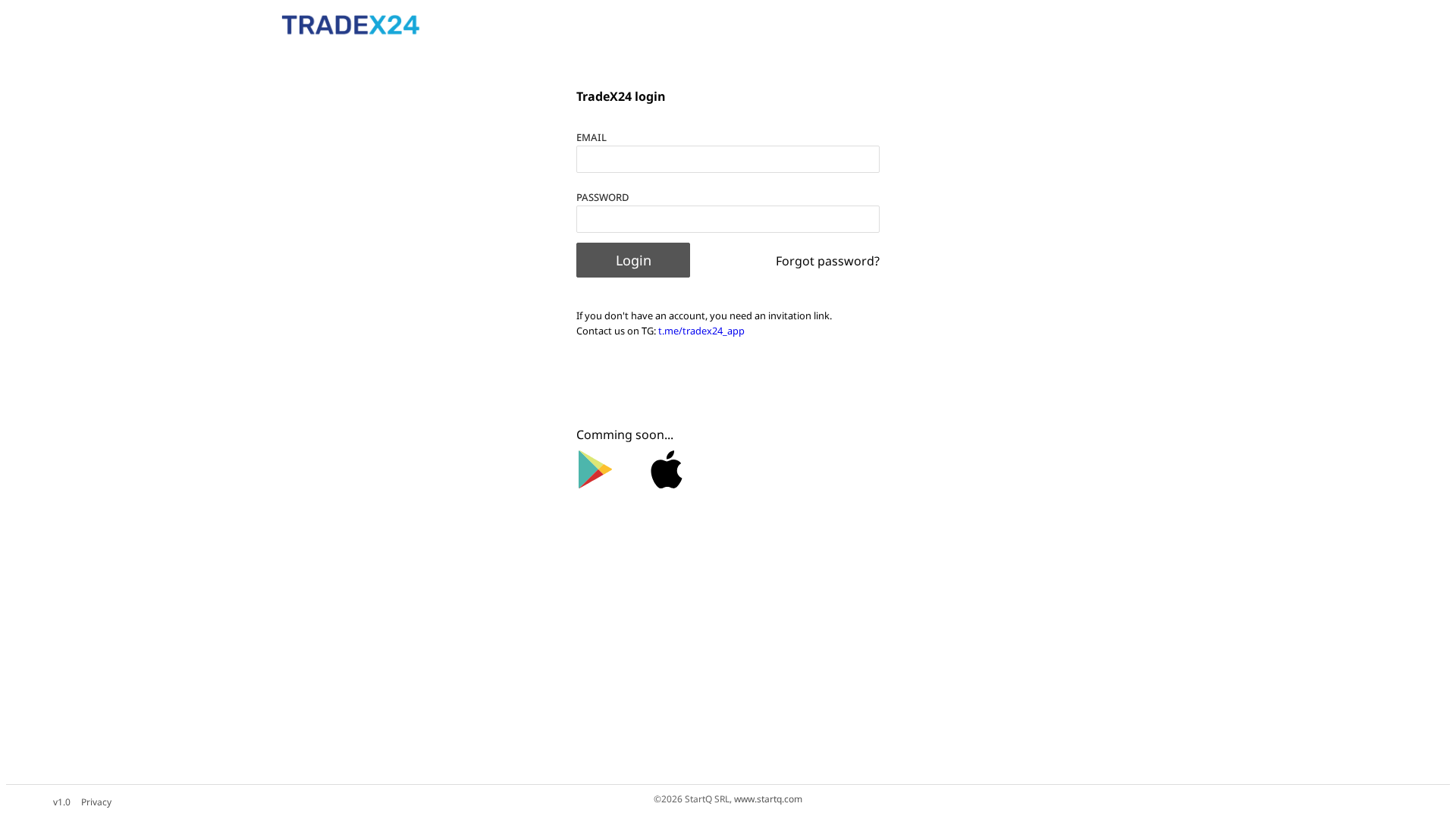 Screenshot of tradex24.app