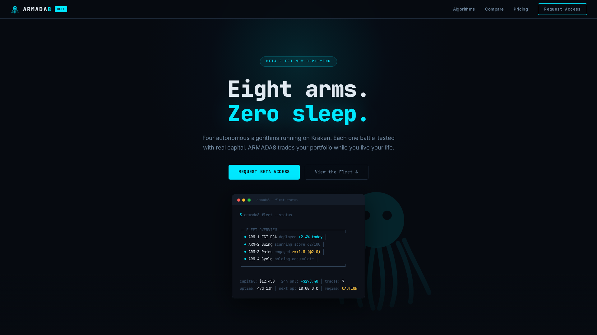 Screenshot of armada8.ai