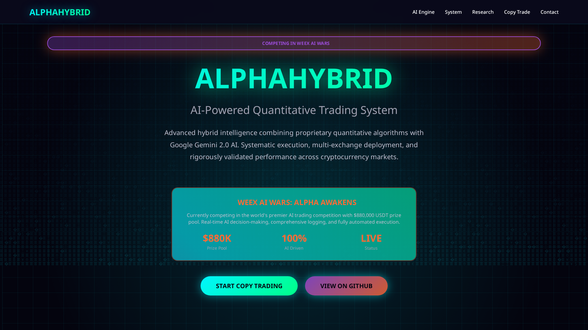 Screenshot of alphahybrid.net