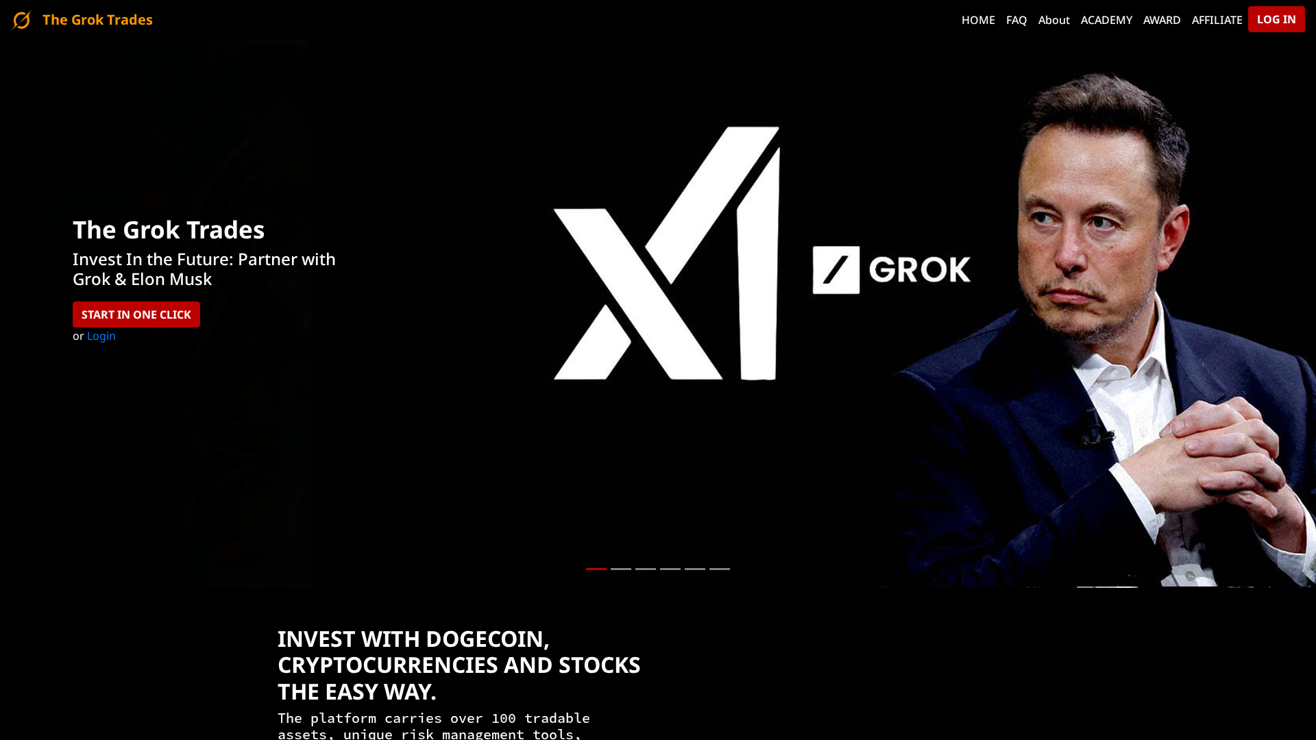 Screenshot of thegroktrades.com