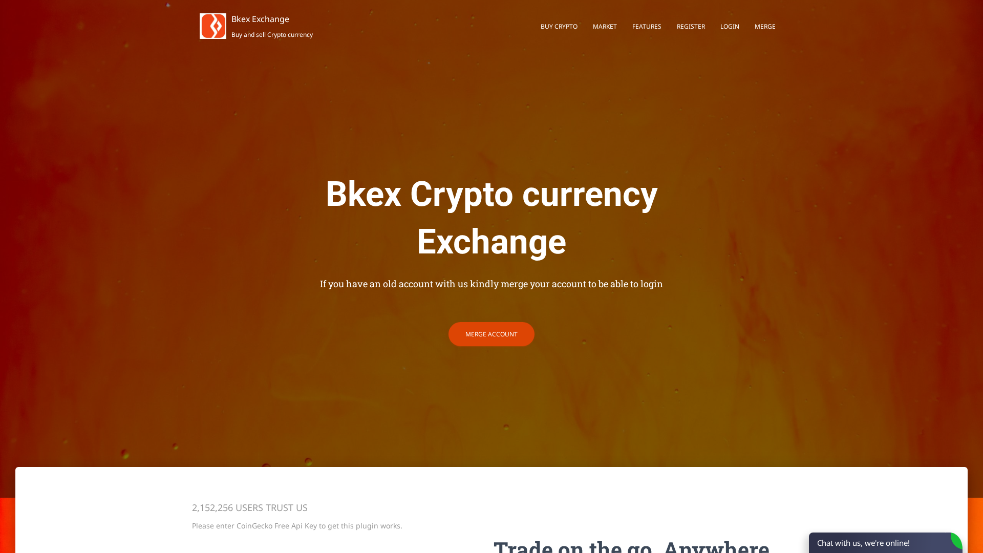 Screenshot of bkex-exchange.com