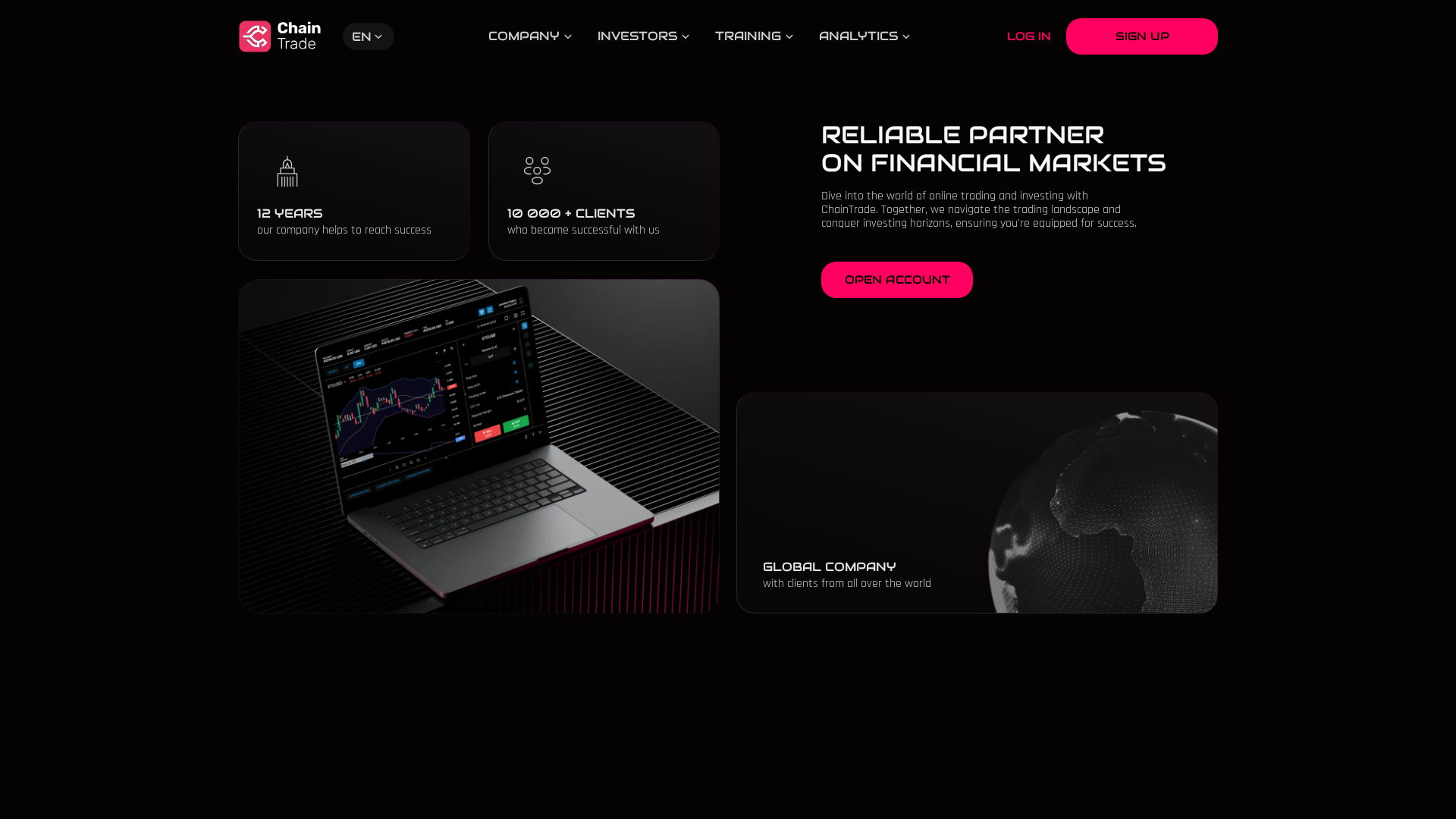 Screenshot of chaintradeofficial.com