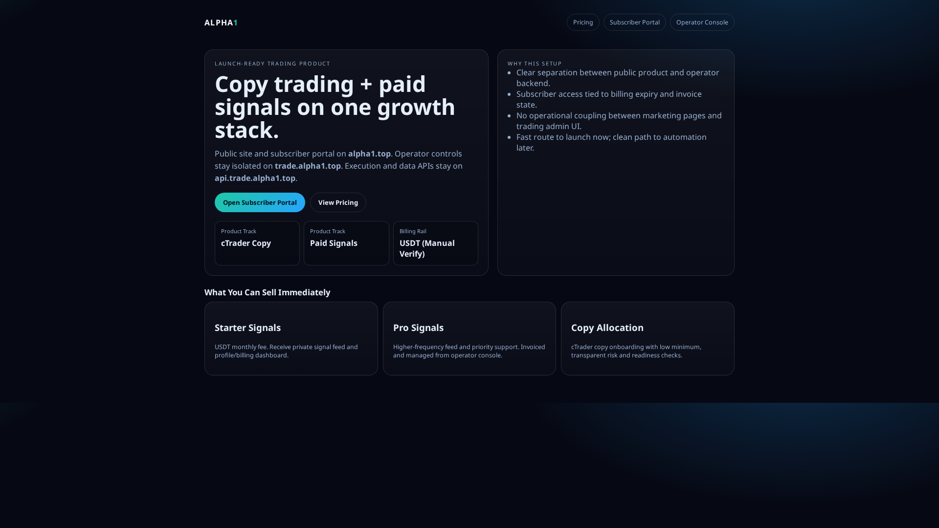Screenshot of alpha1.top