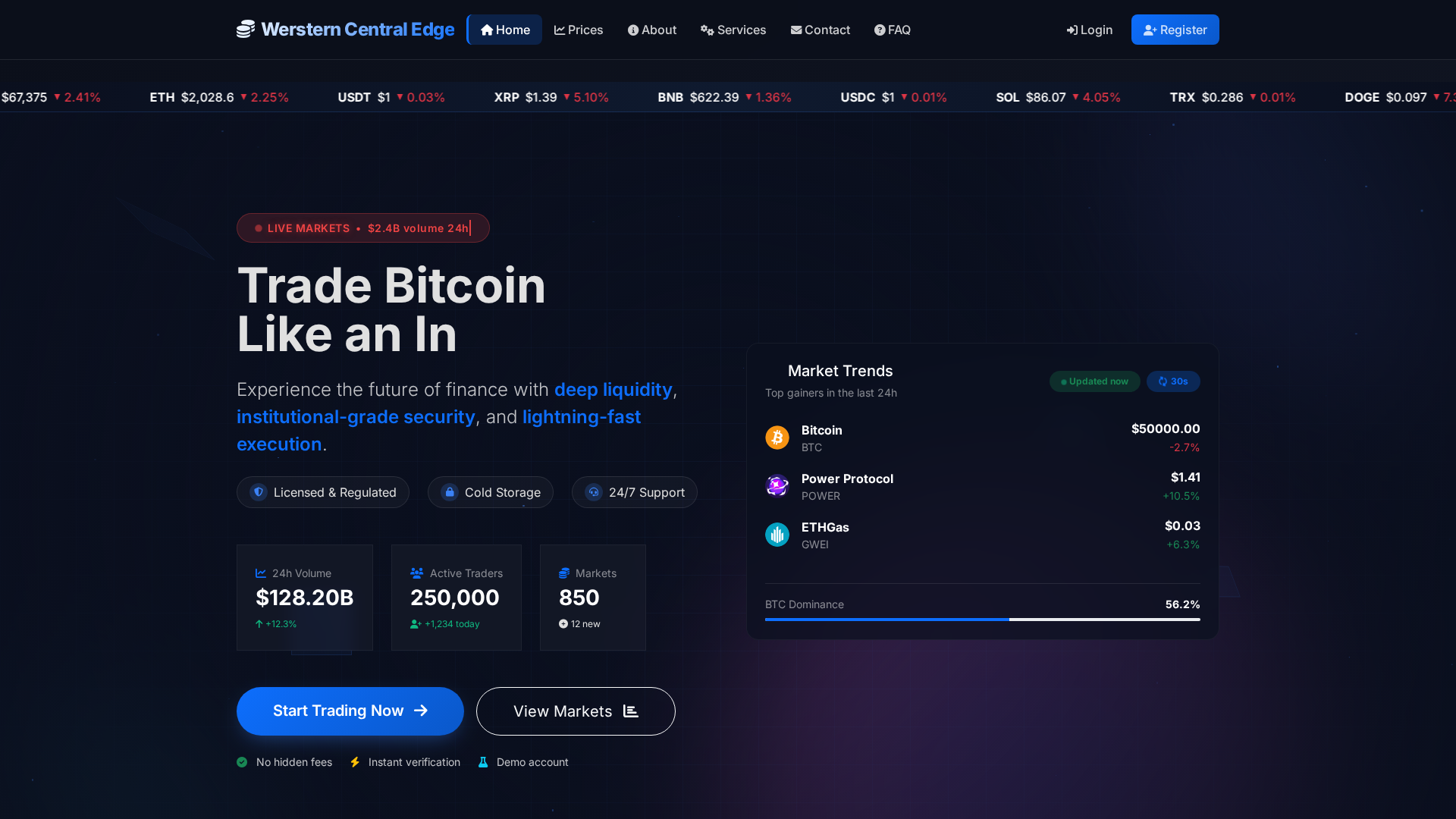 Screenshot of wersterncentraledge.site