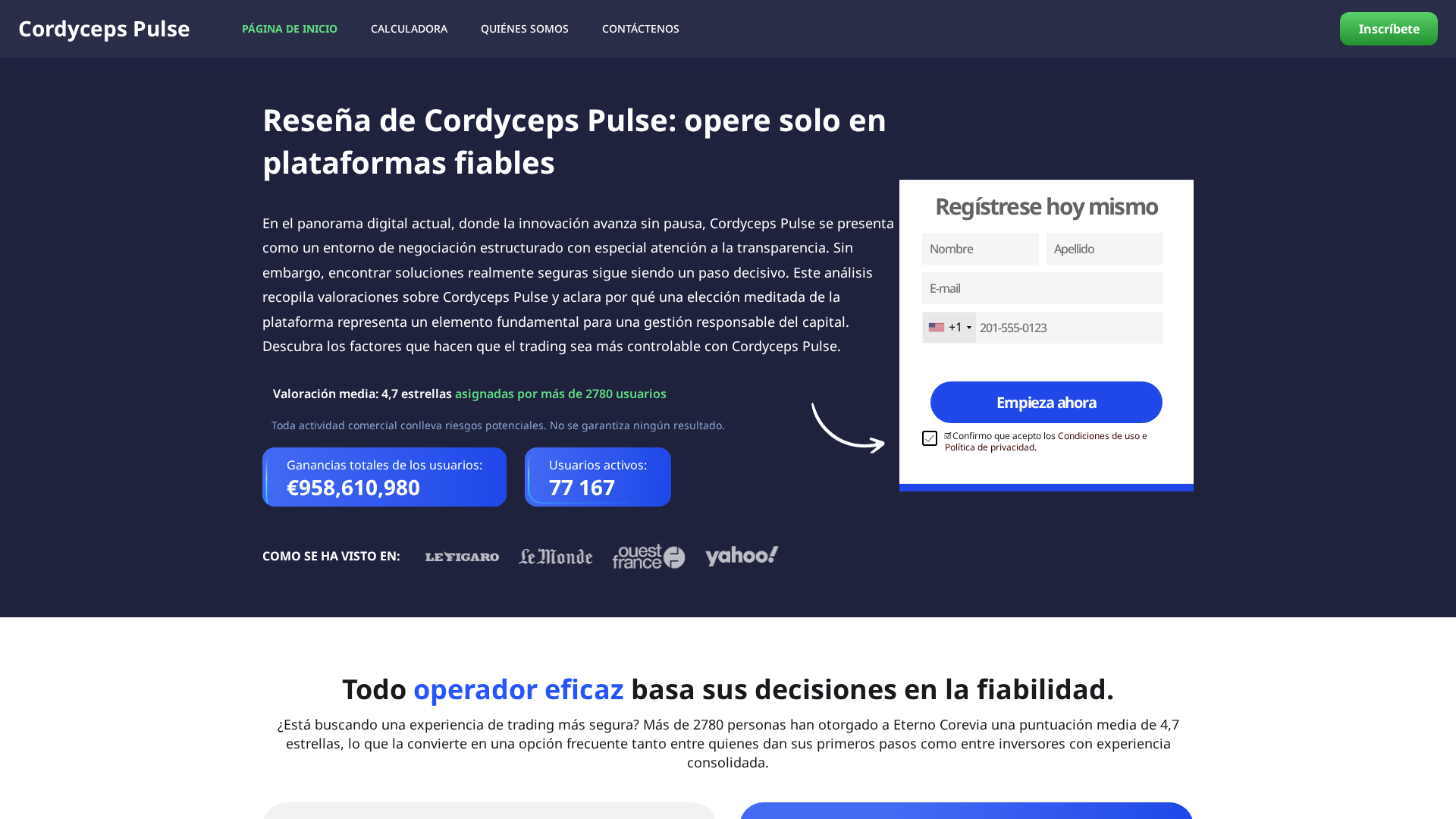 Screenshot of cordyceps-pulse.pro