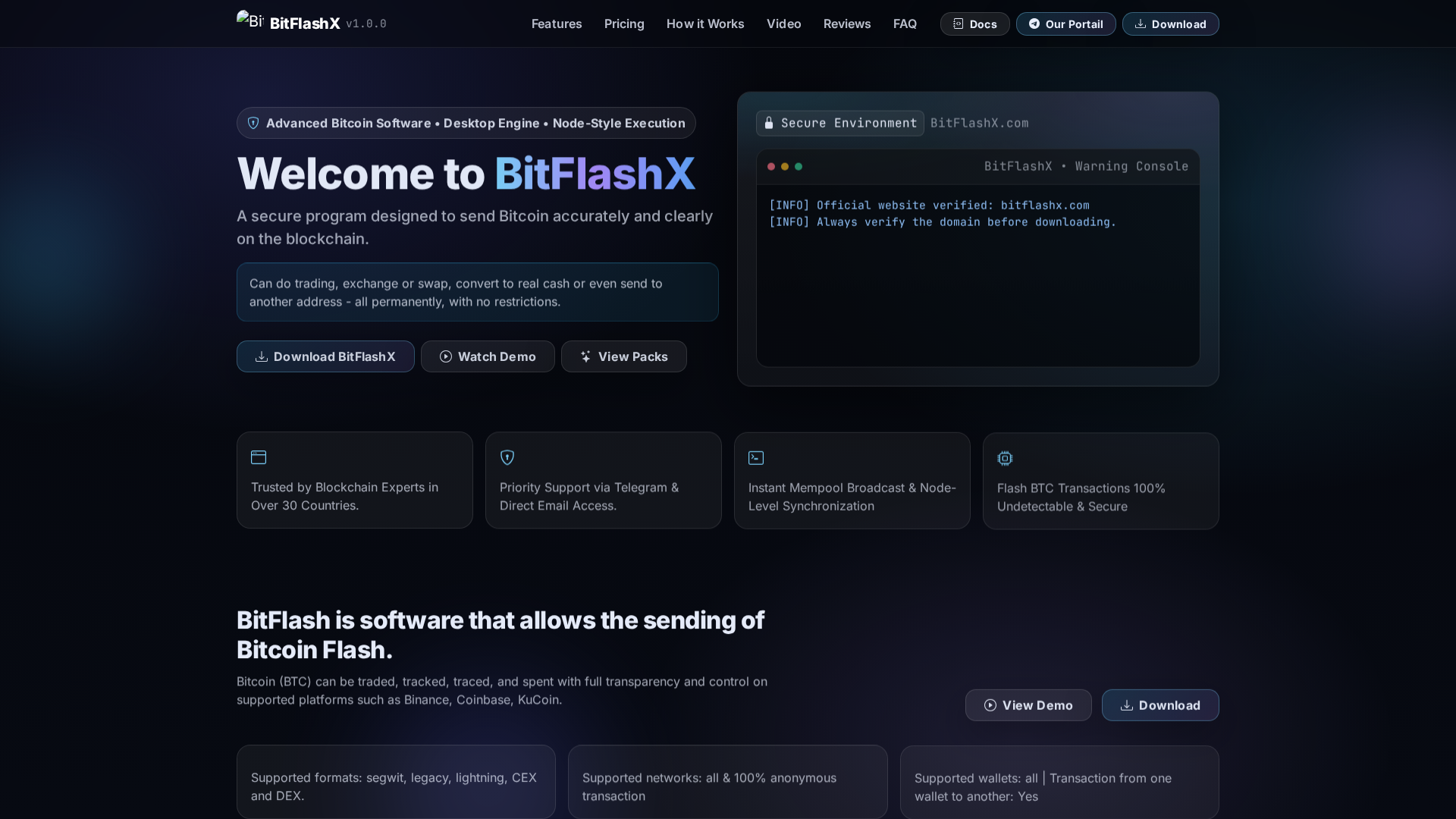Screenshot of bitflash-x.com