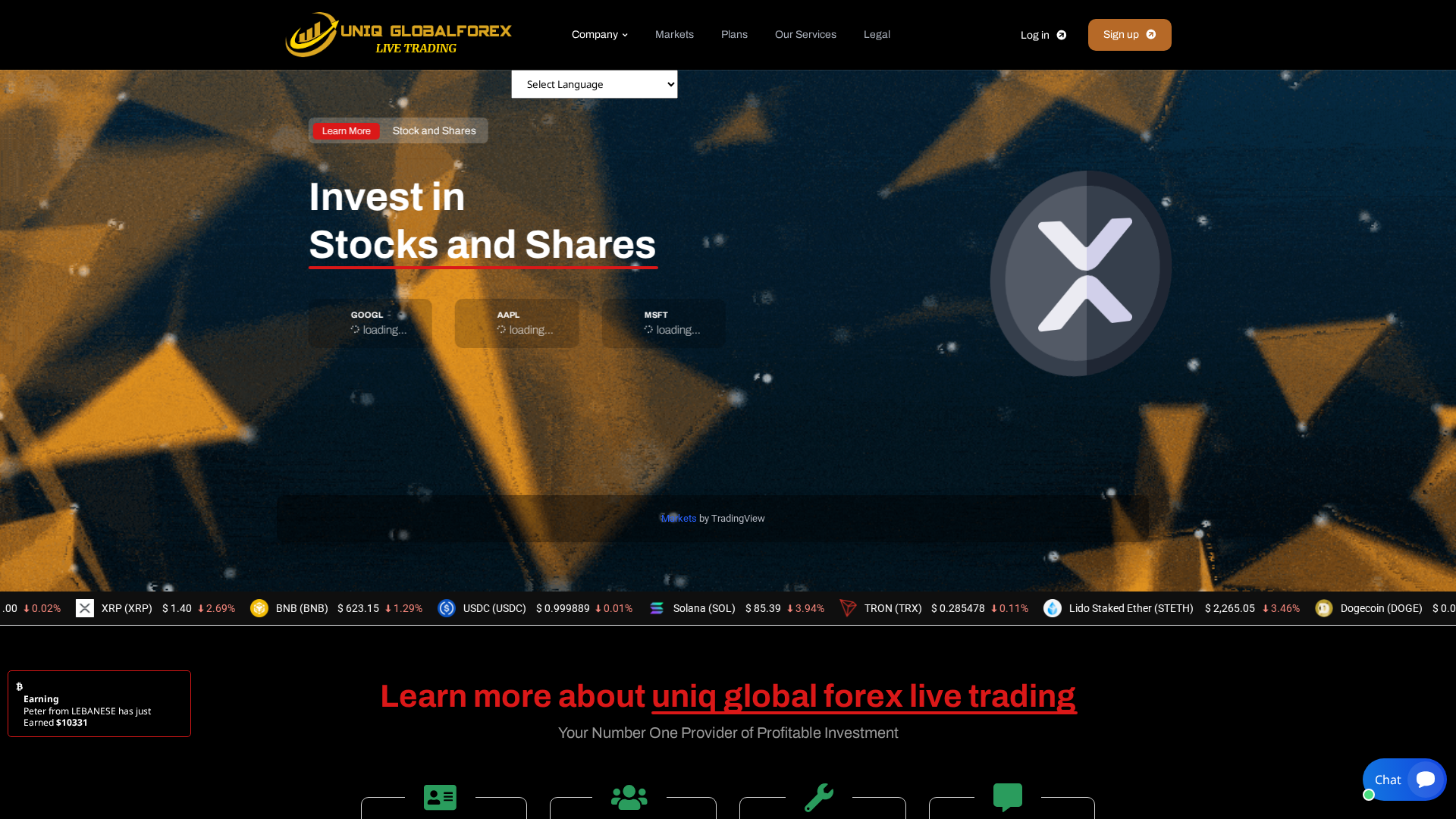 Screenshot of uniqglobalforexlivetradings.live