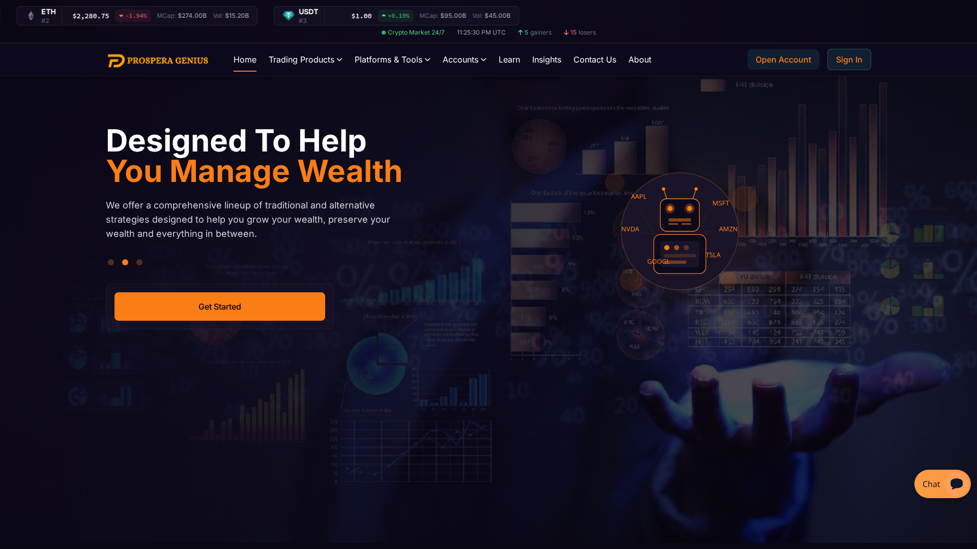 Screenshot of prosperagenius.com