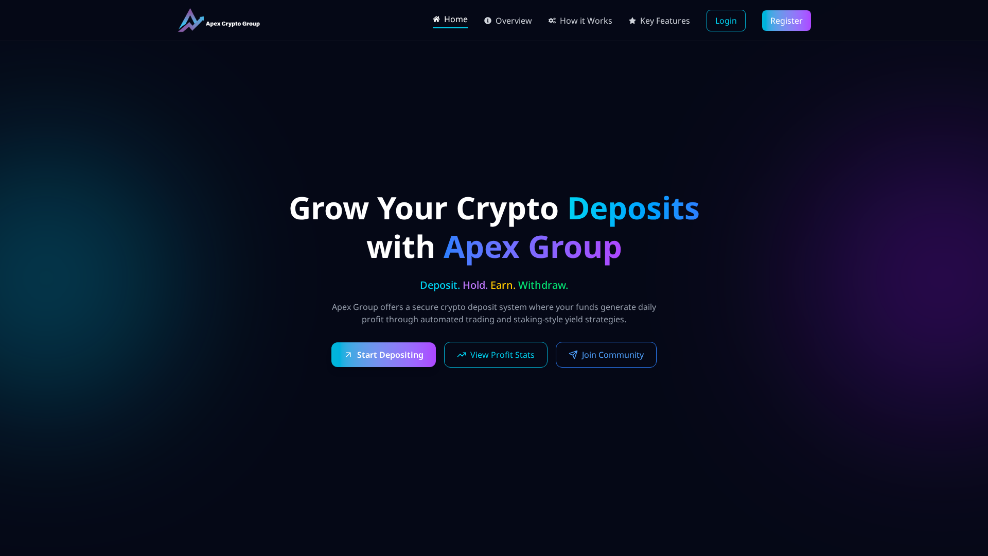 Screenshot of apexcryptogroup.com