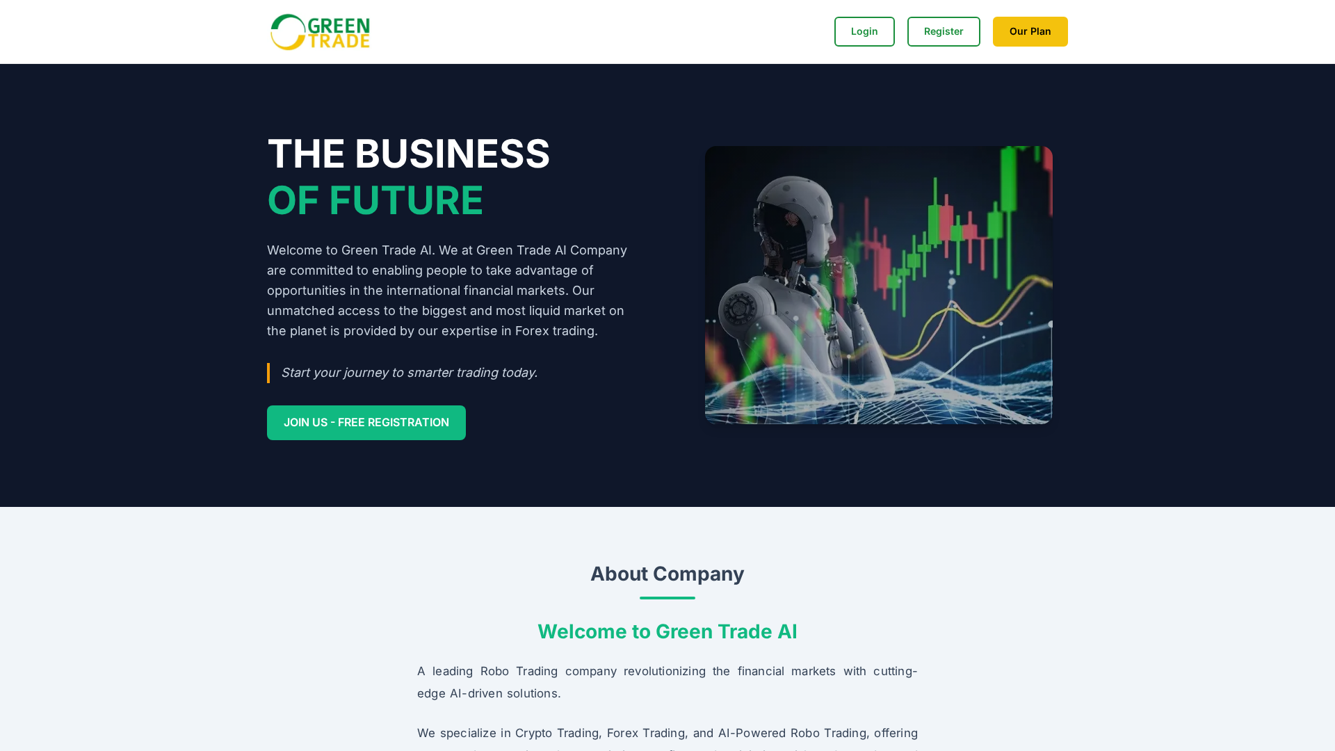 Screenshot of greentradesai.com