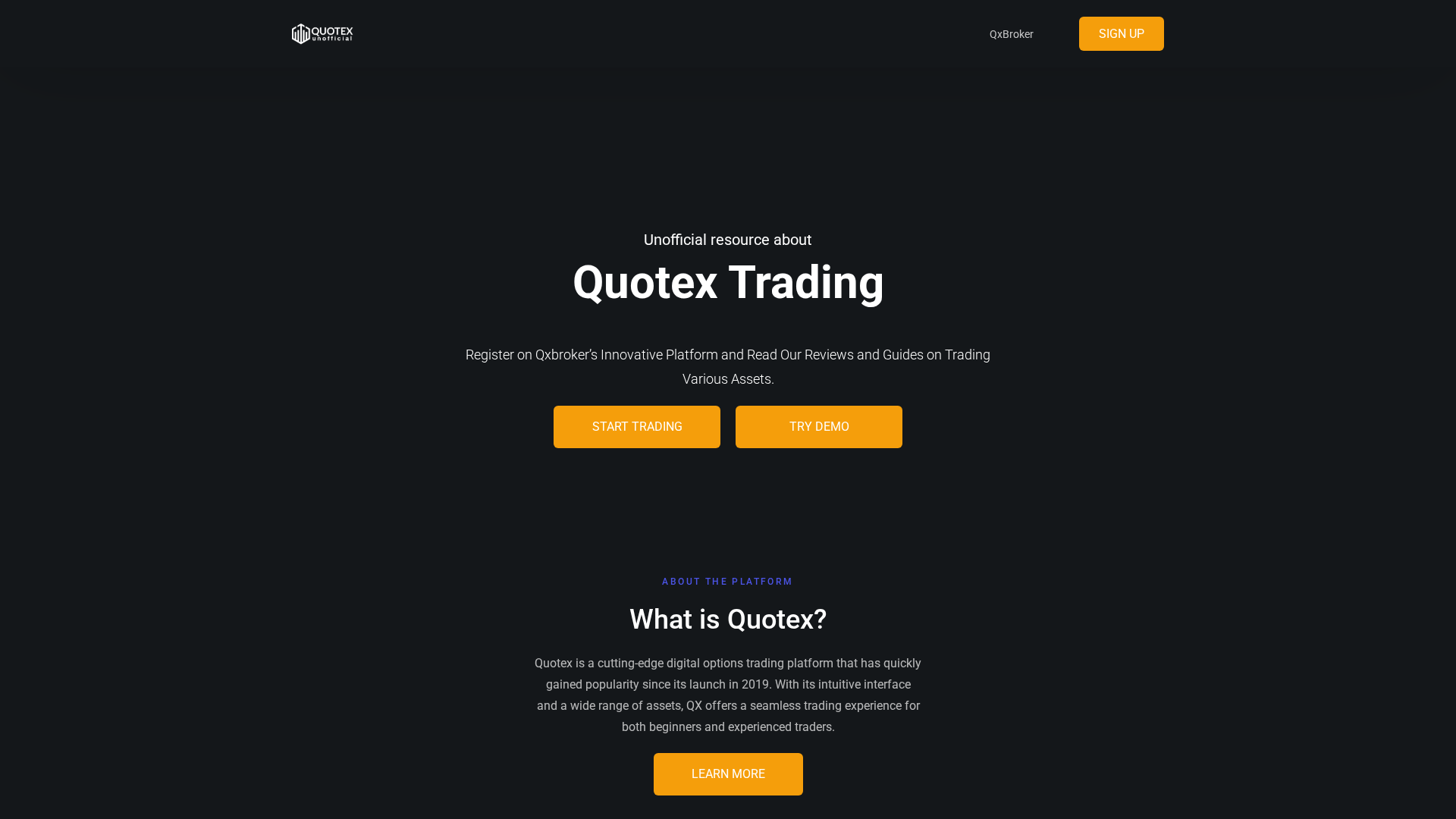 Screenshot of quotexlearning.com