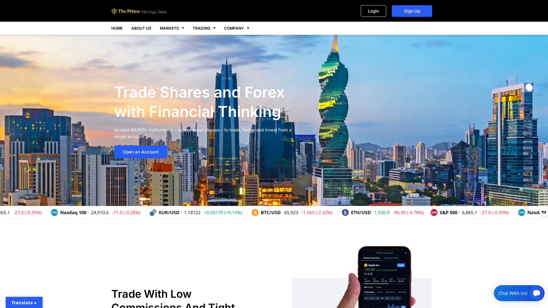 Screenshot of theprimeheritagefund.com