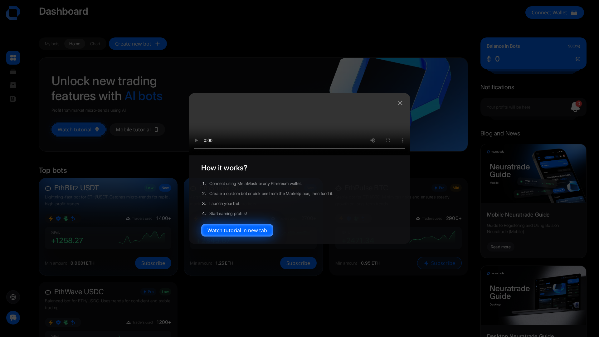 Screenshot of neuratrade.co