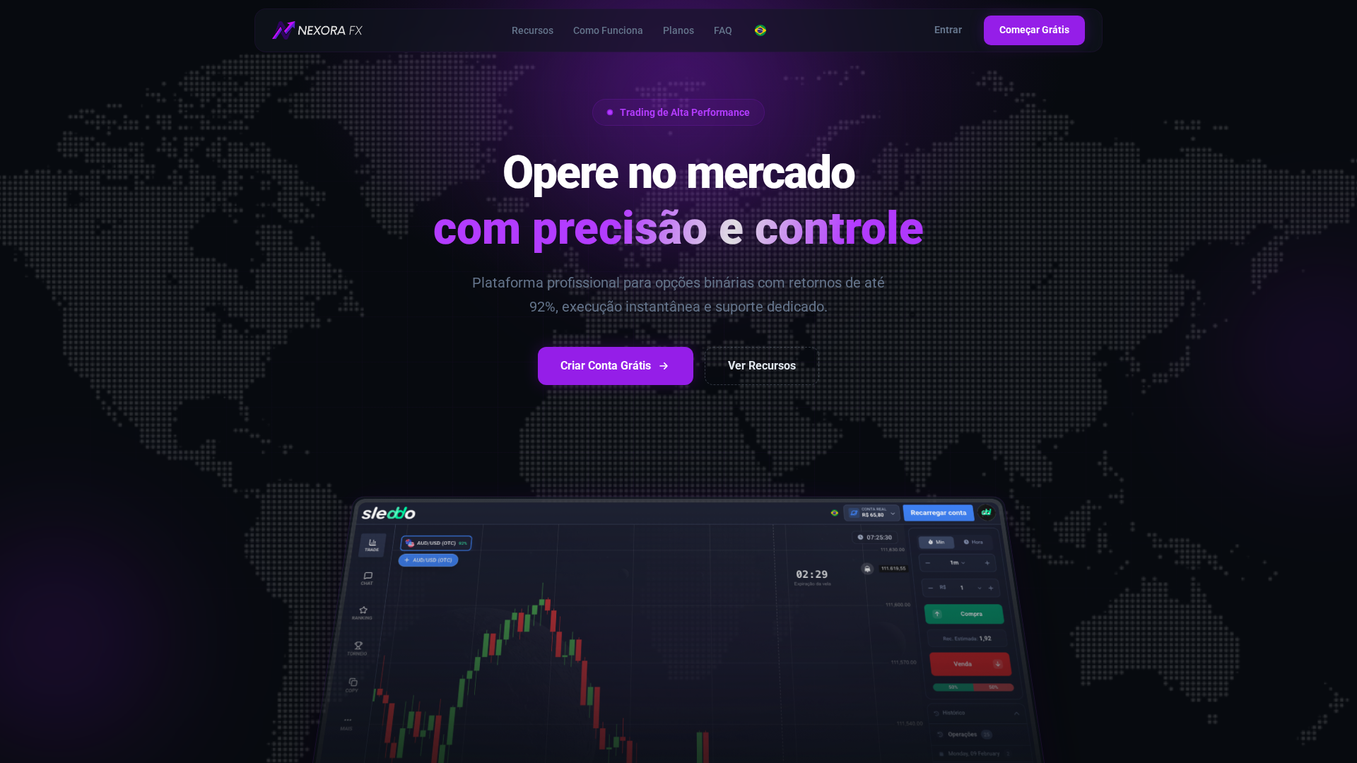 Screenshot of nexorafx.io
