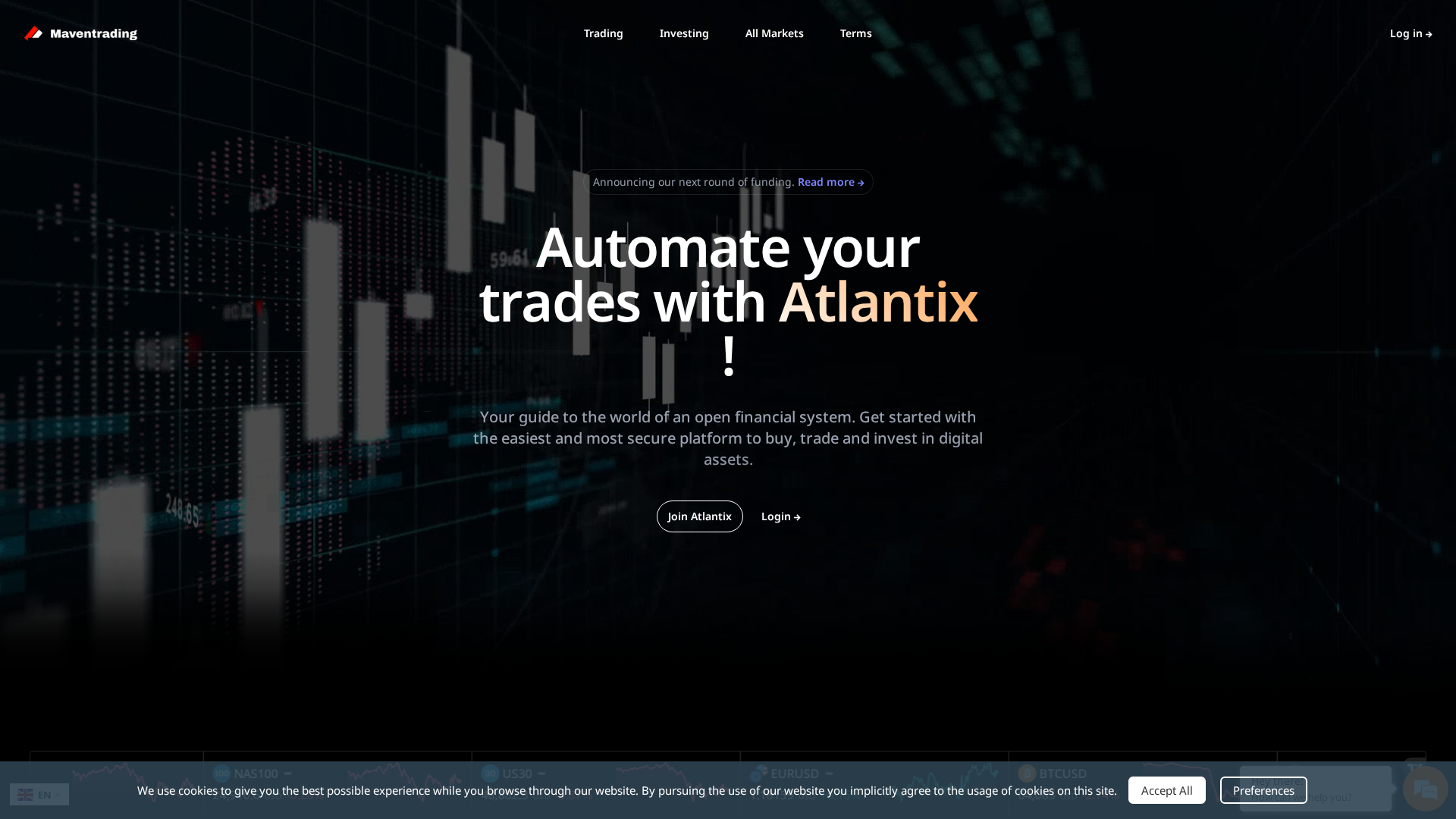 Screenshot of maventradinghub.com