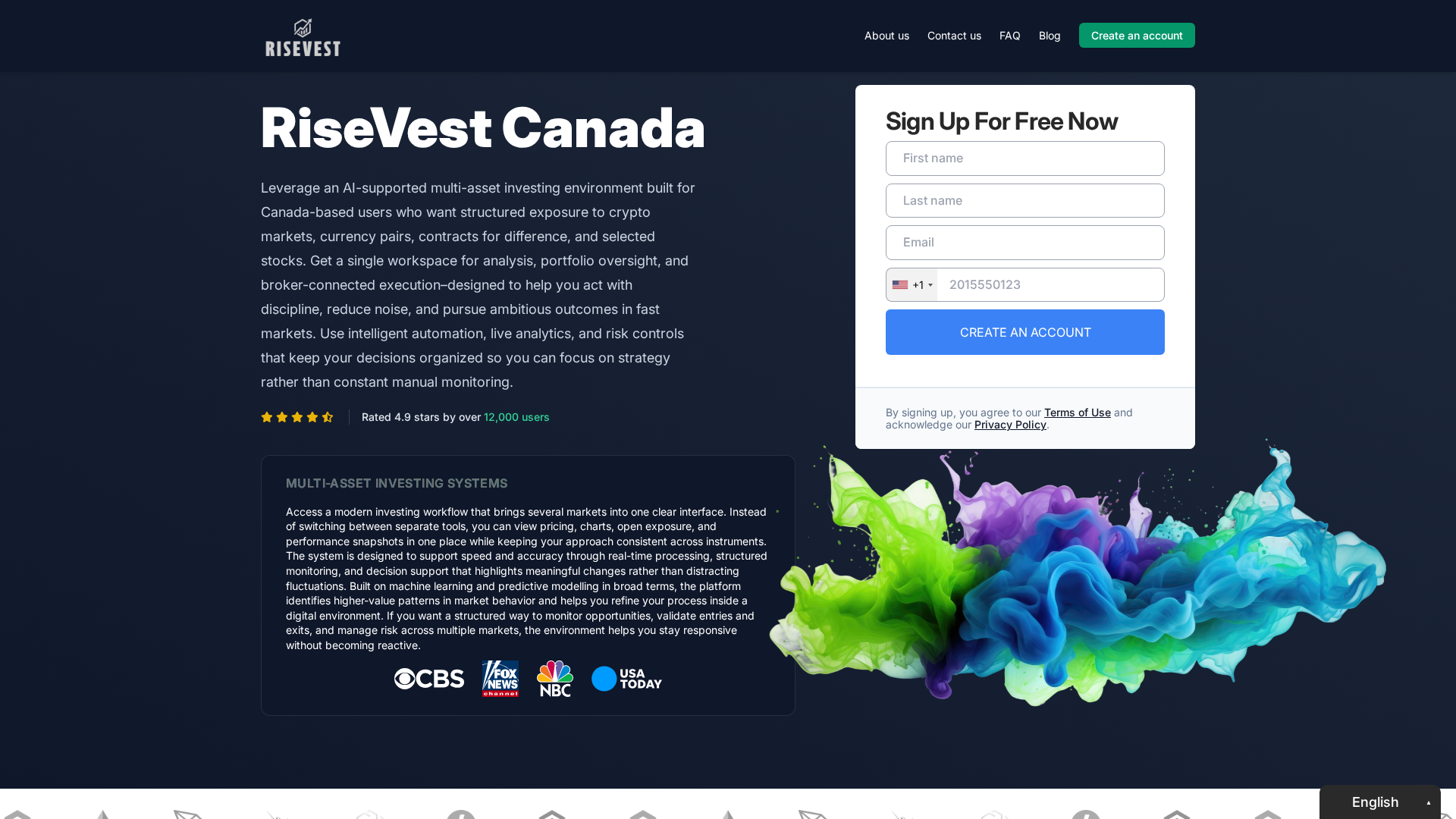 Screenshot of rise-vest.org