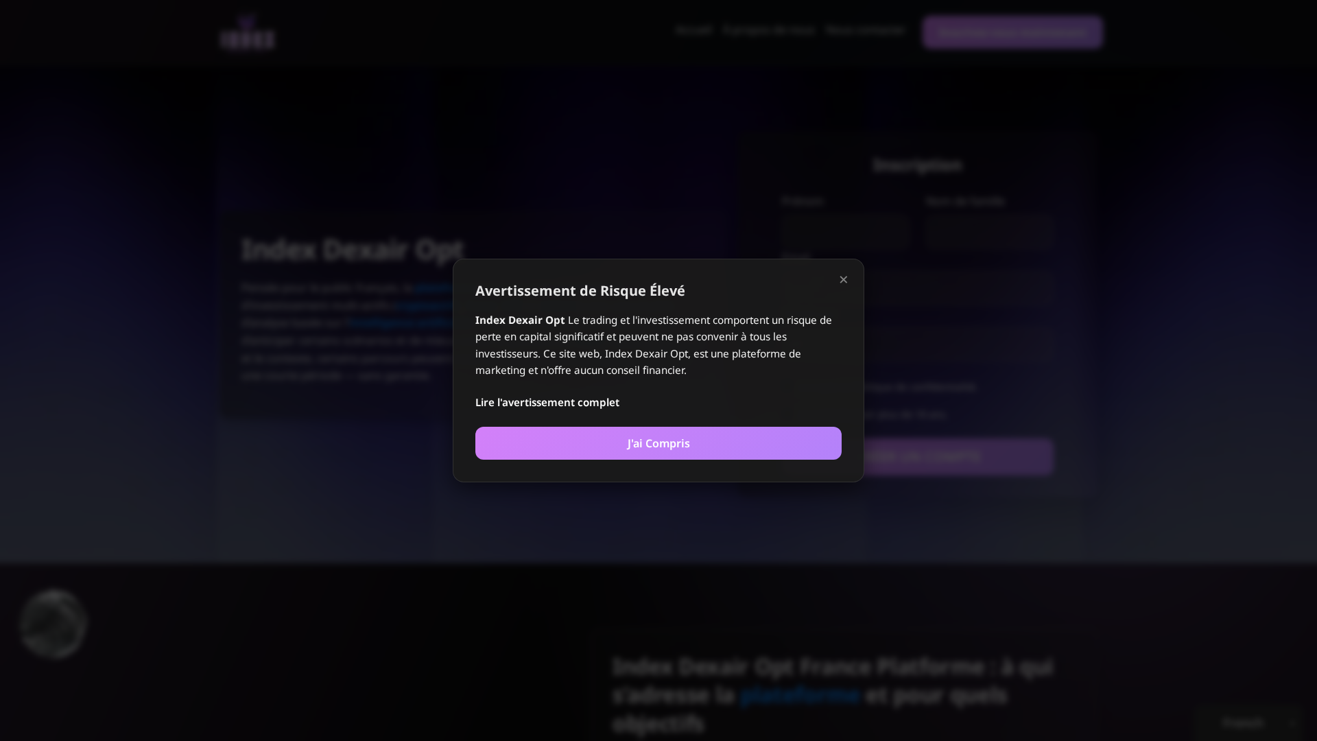 Screenshot of indexdexairopt.org