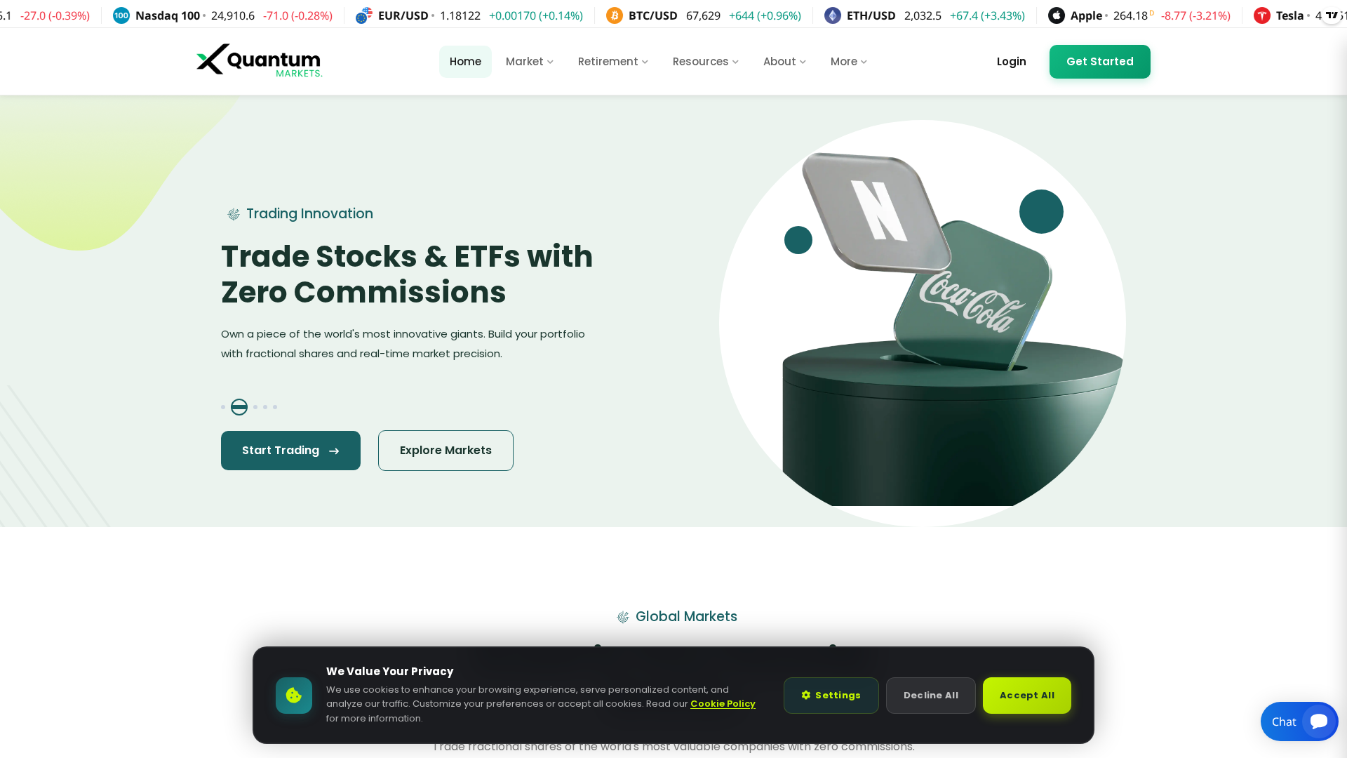 Screenshot of xquantummrkts.com