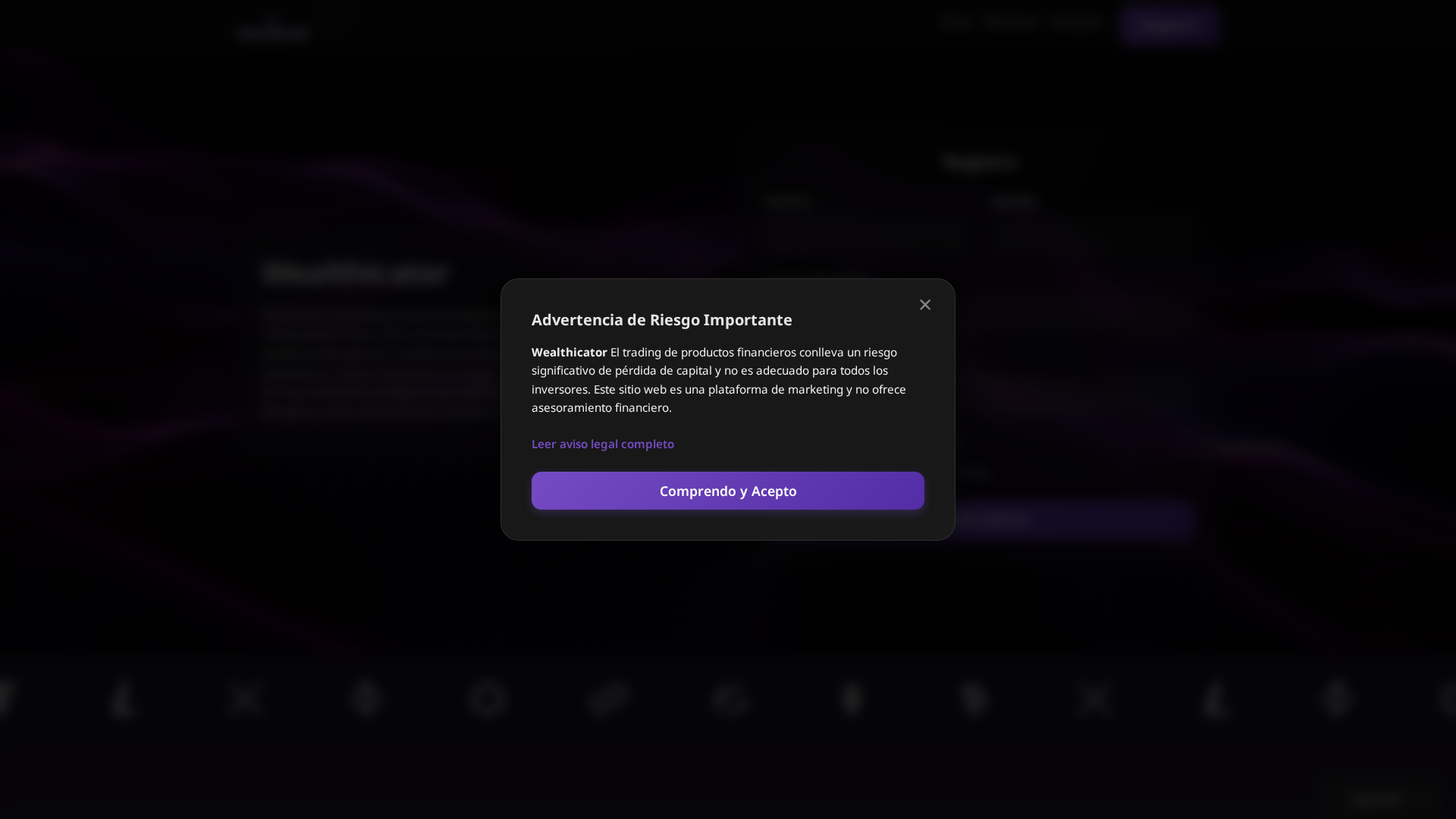 Screenshot of wealthicator-ai.org