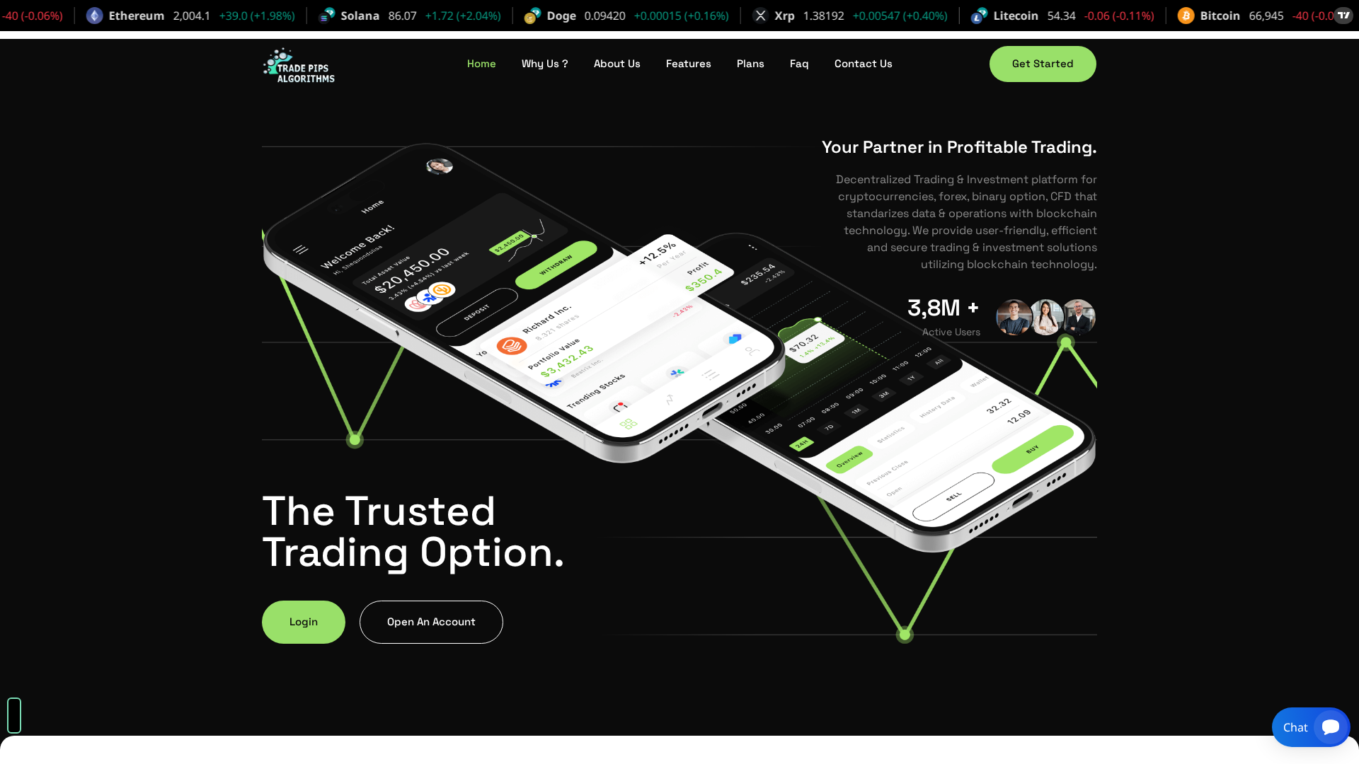 Screenshot of tradepipsalgorithms.com