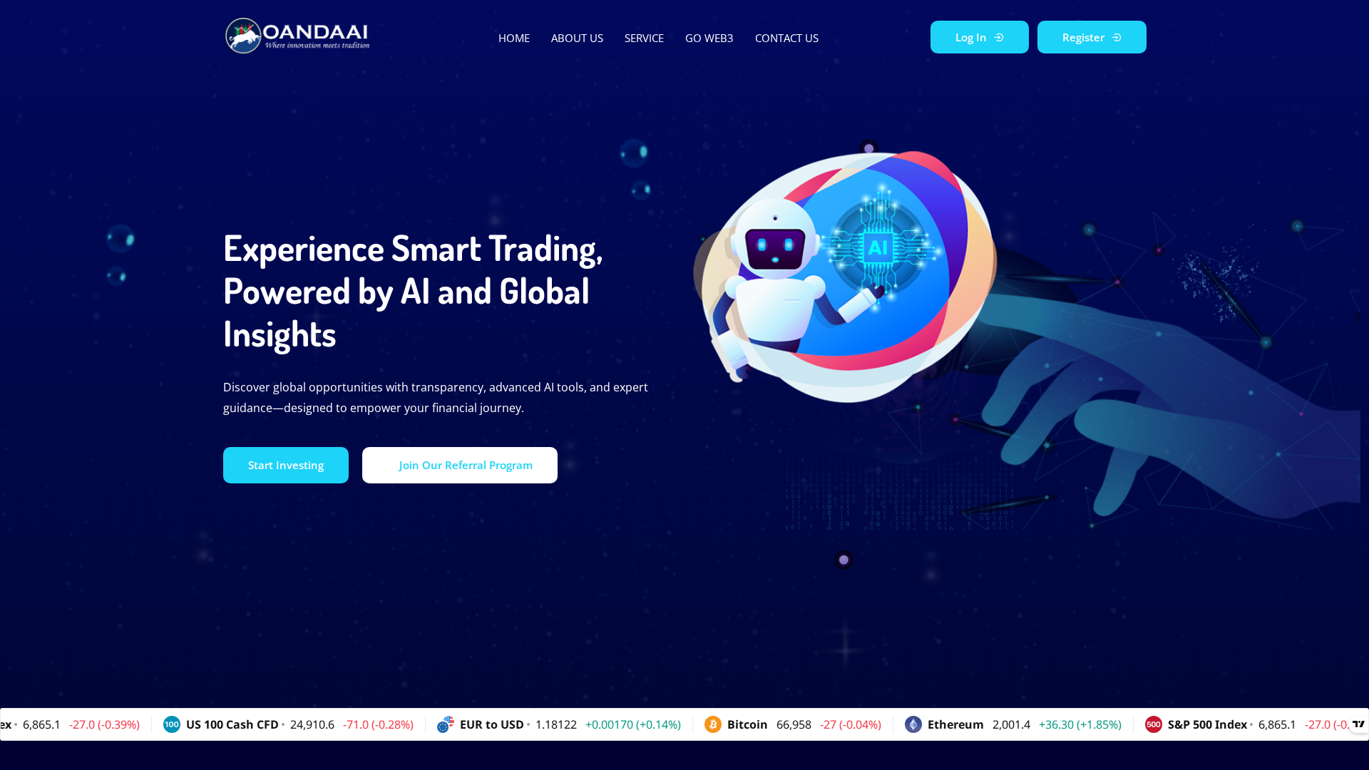 Screenshot of oandaai.live