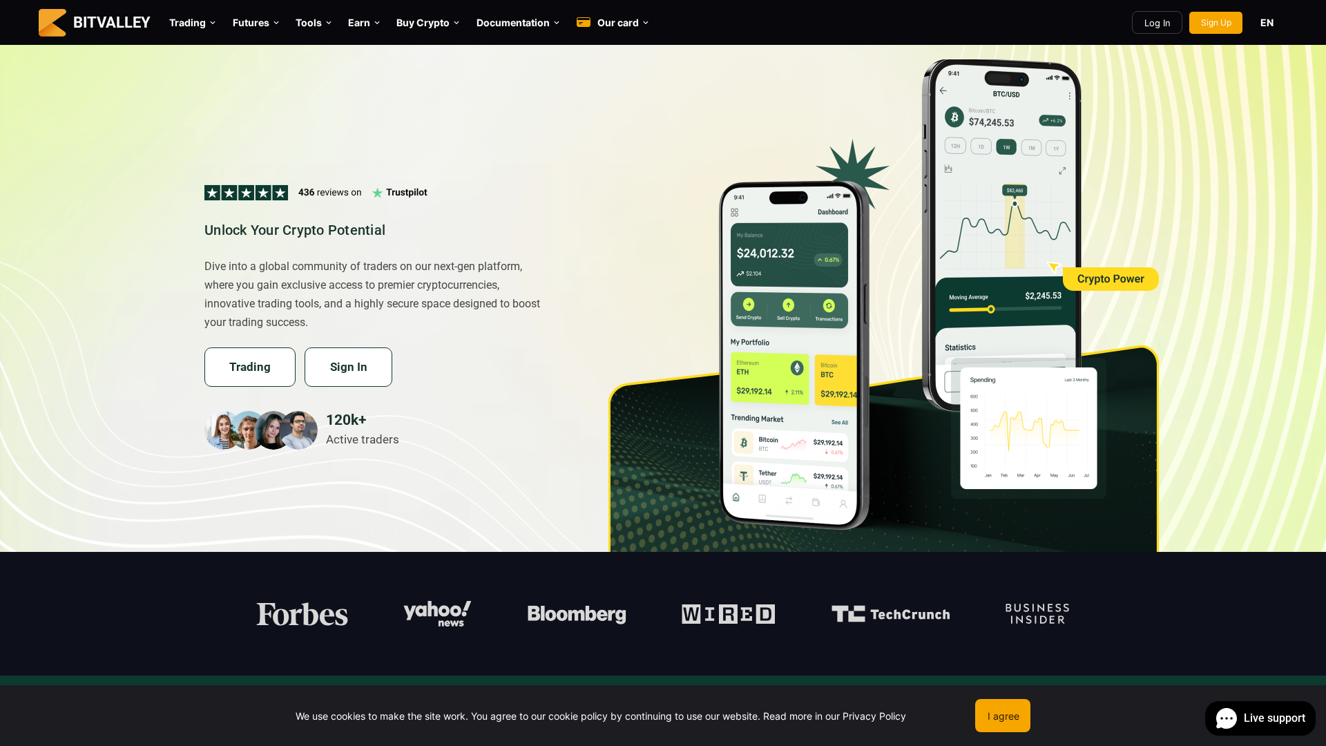 Screenshot of bitvalley.live