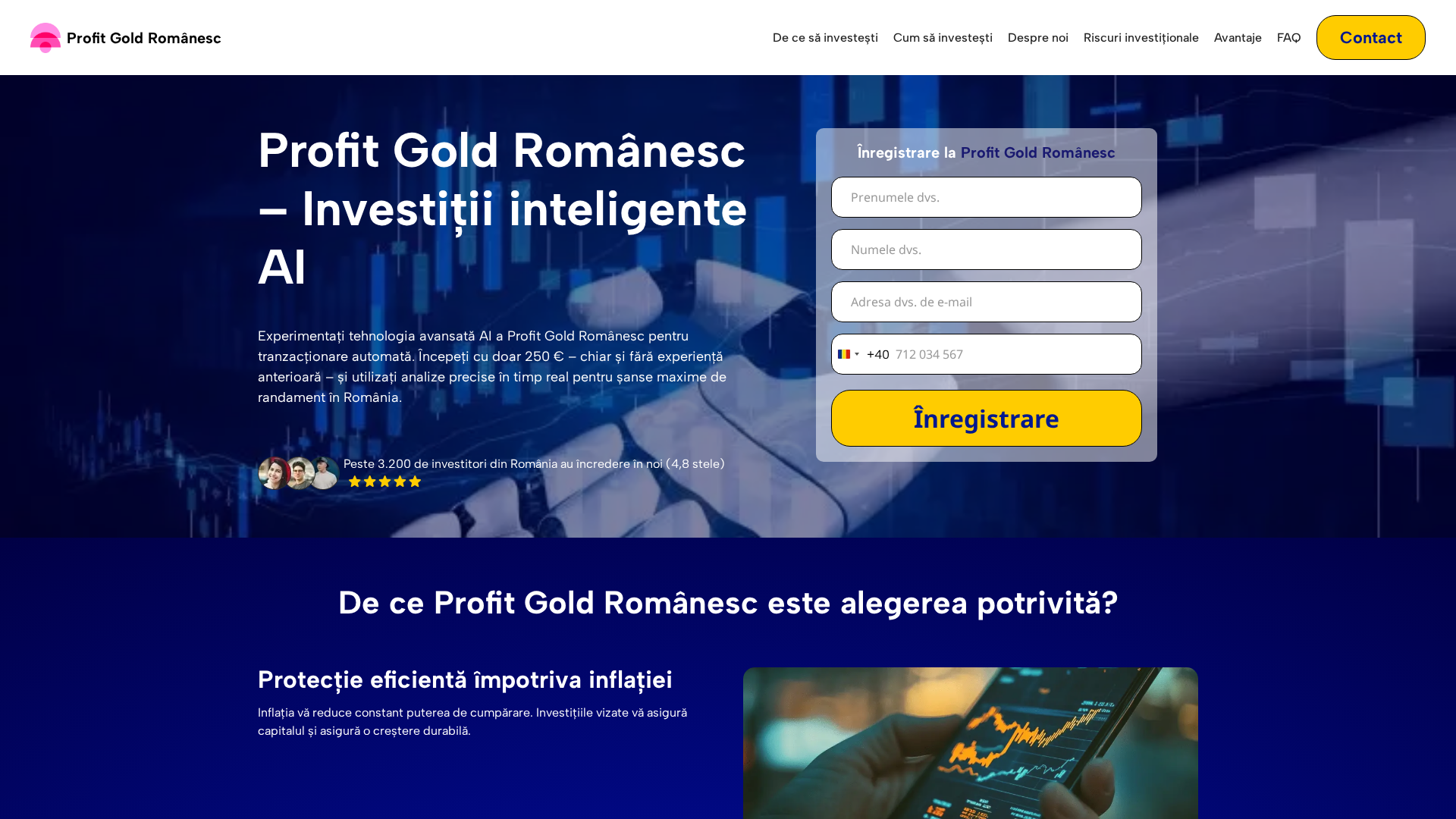 Screenshot of profitgoldromanesc.com