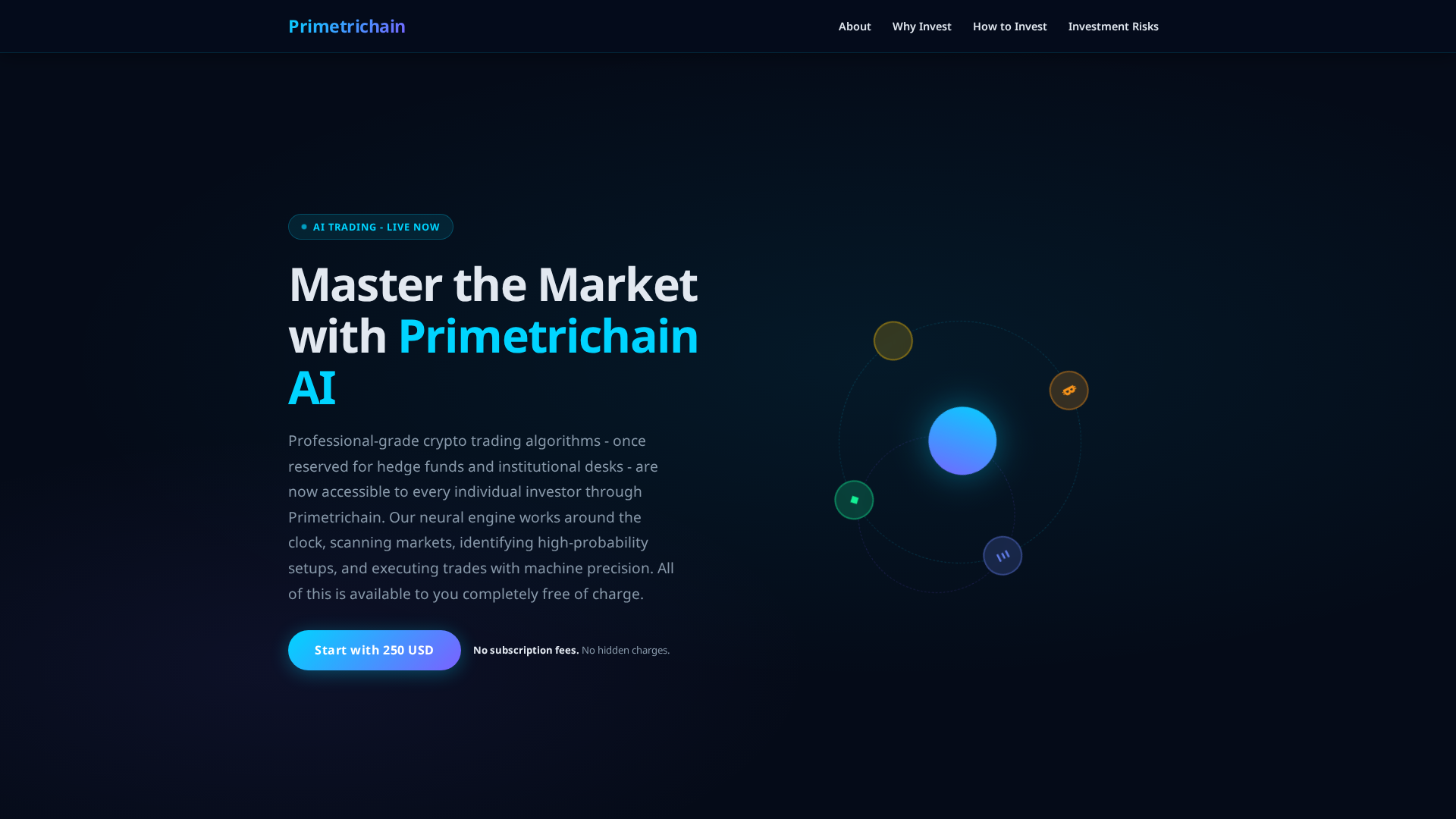 Screenshot of primetrichain-official.com