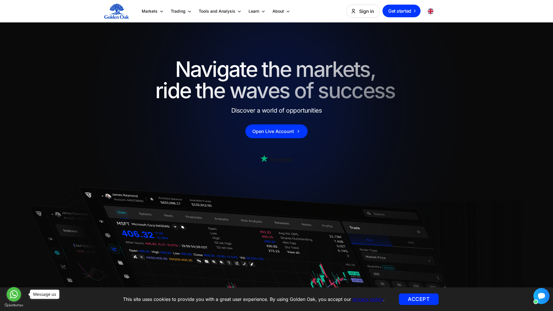 Screenshot of goldenoakbk.com