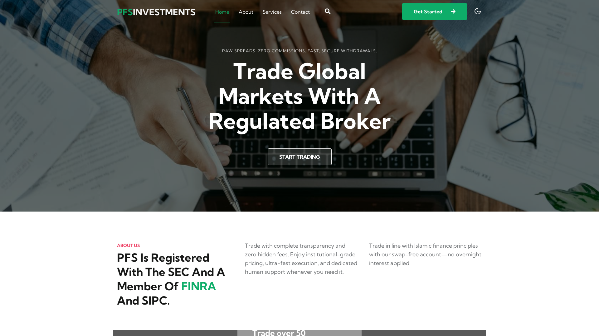 Screenshot of pfsinvestments.us