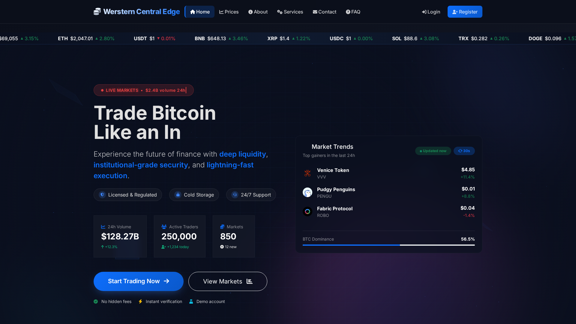 Screenshot of wersterncentraledge.com