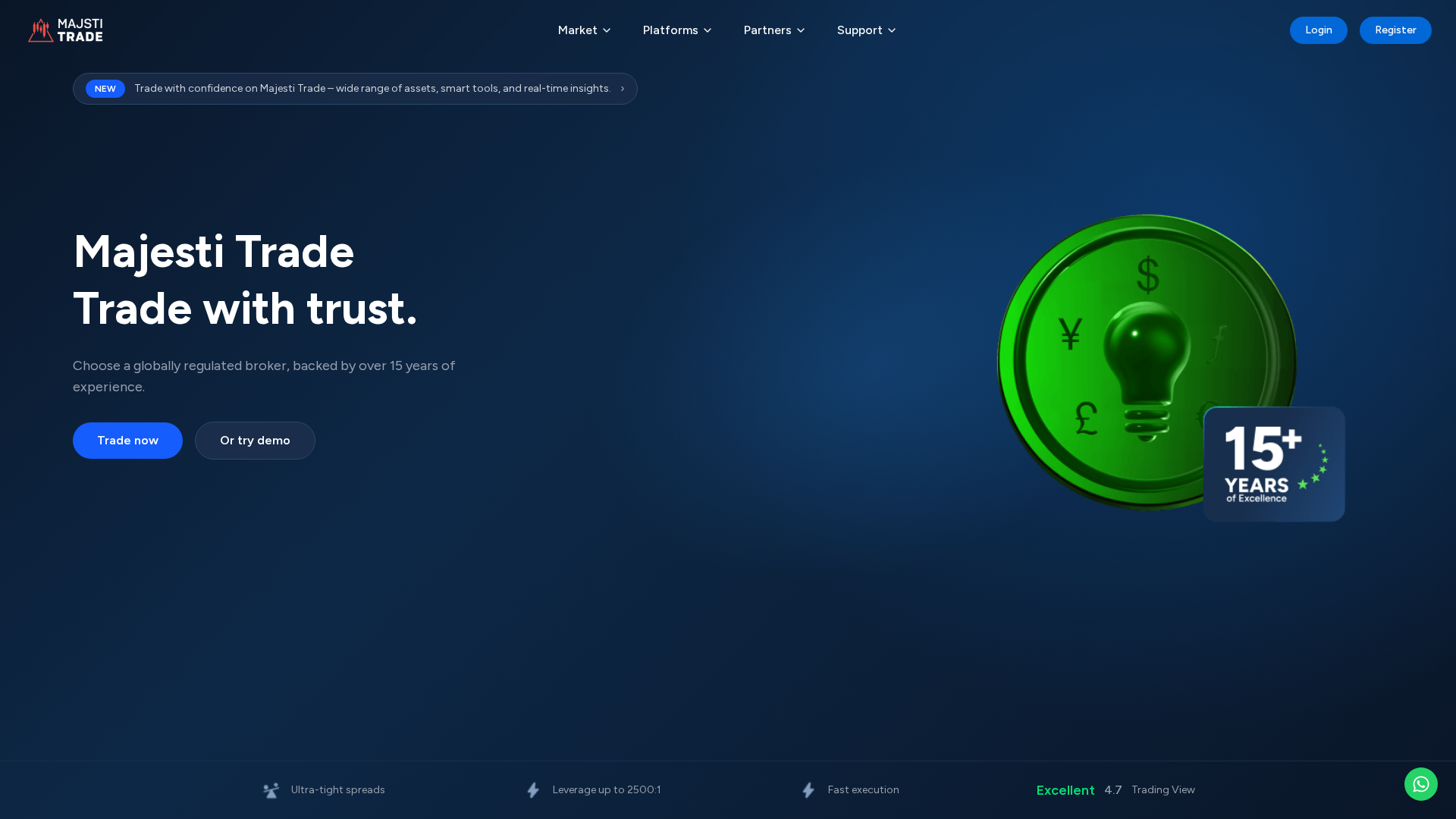 Screenshot of majestitrade.com